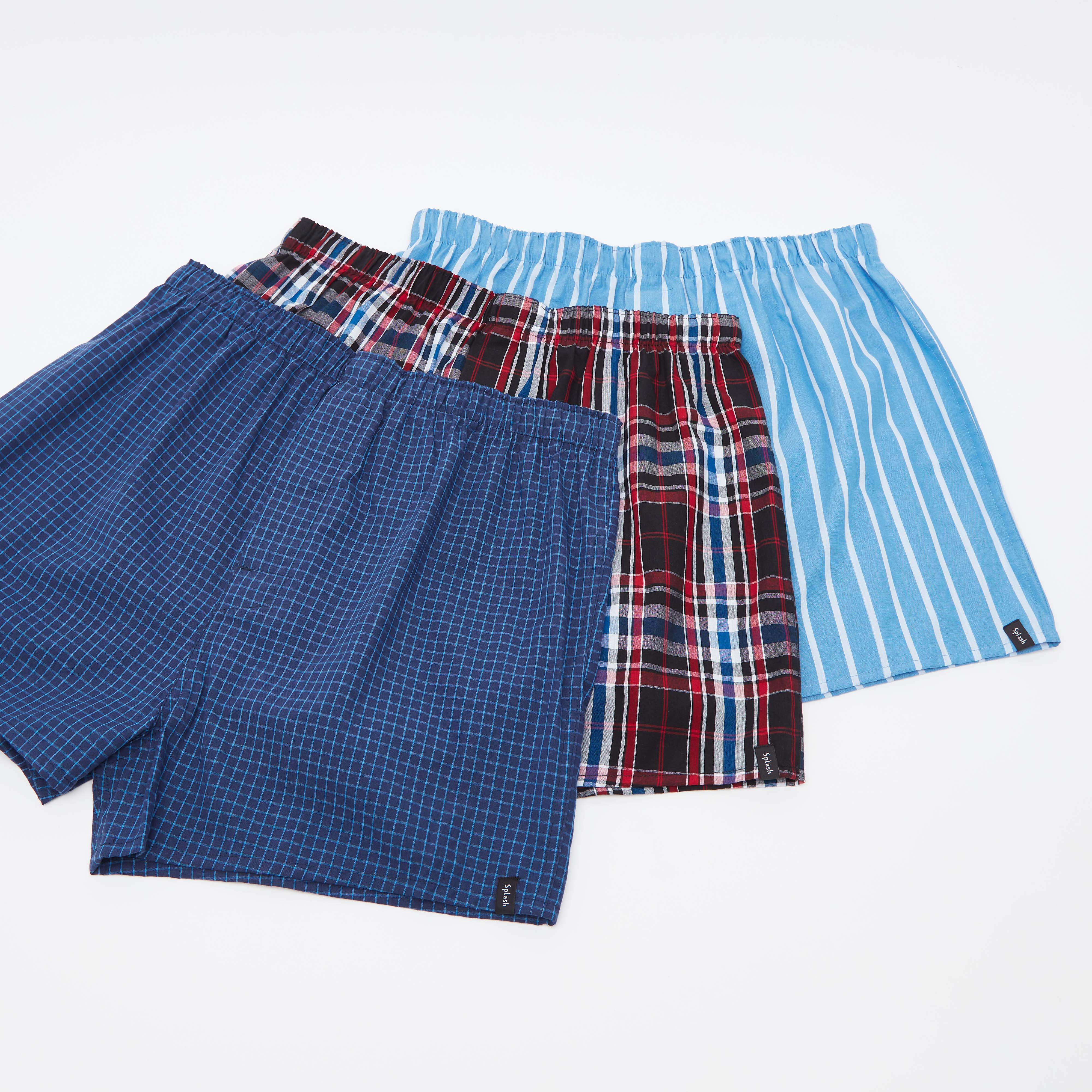 شورتات بوكسر بخصر مطّاطي وطبعات - طقم من 3  قطع-men-clothing-innerwear-underwear-image-1
