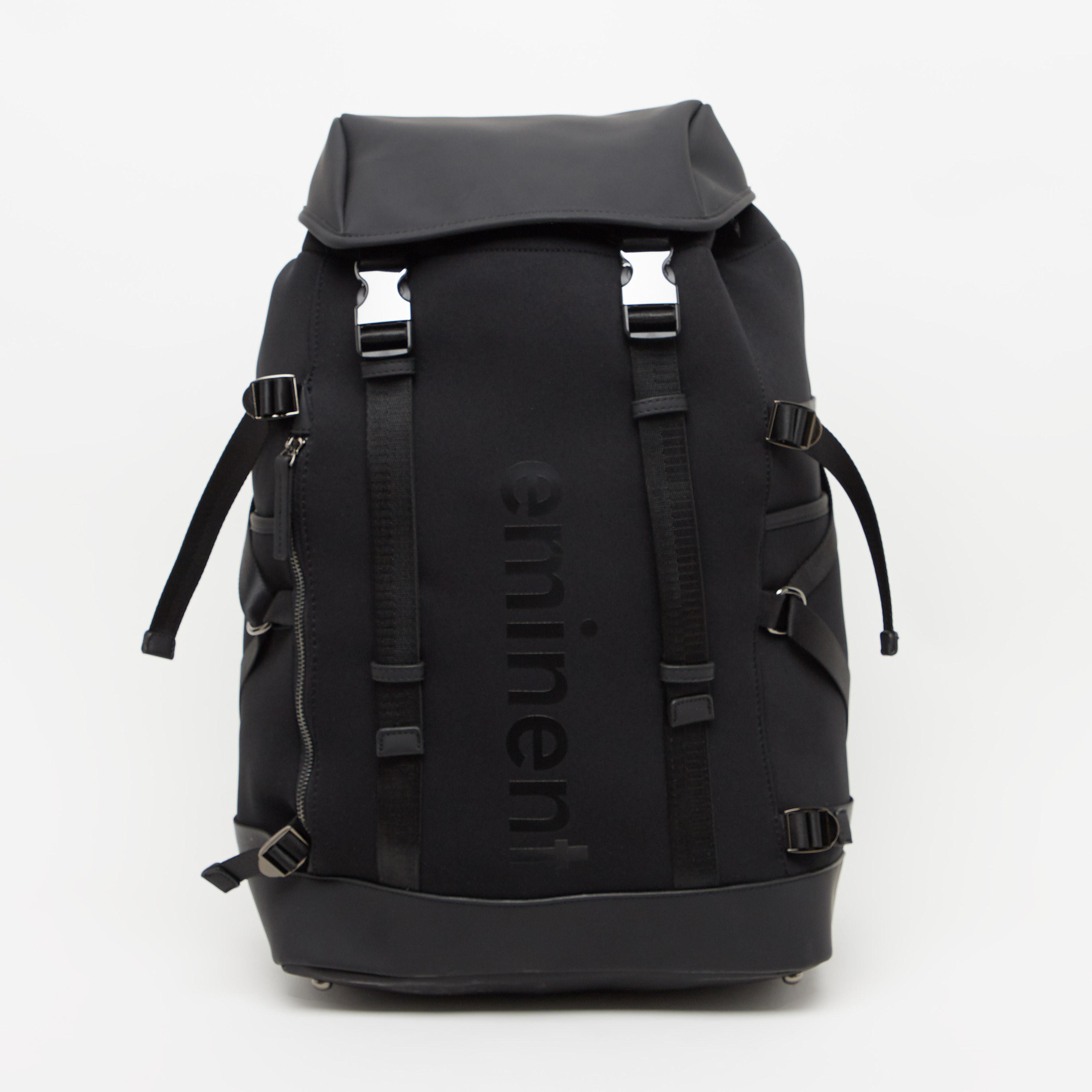 Solid Backpack with Adjustable Shoulder Straps and Buckle Closure Flap-men-bags-image-1