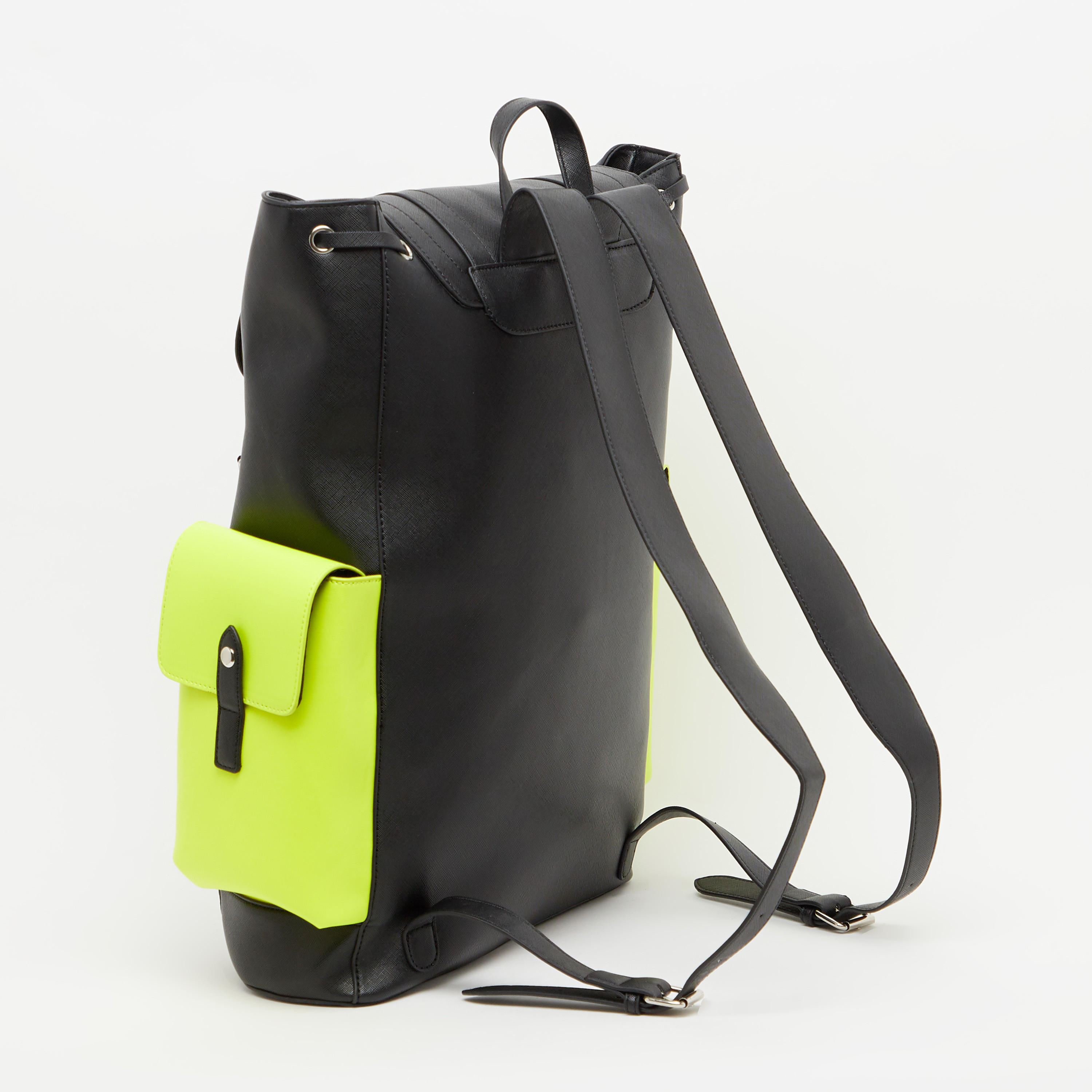 شنطة ظهر بارزة الملمس بأربطة وإبزيم إغلاق-men-bags-image-4