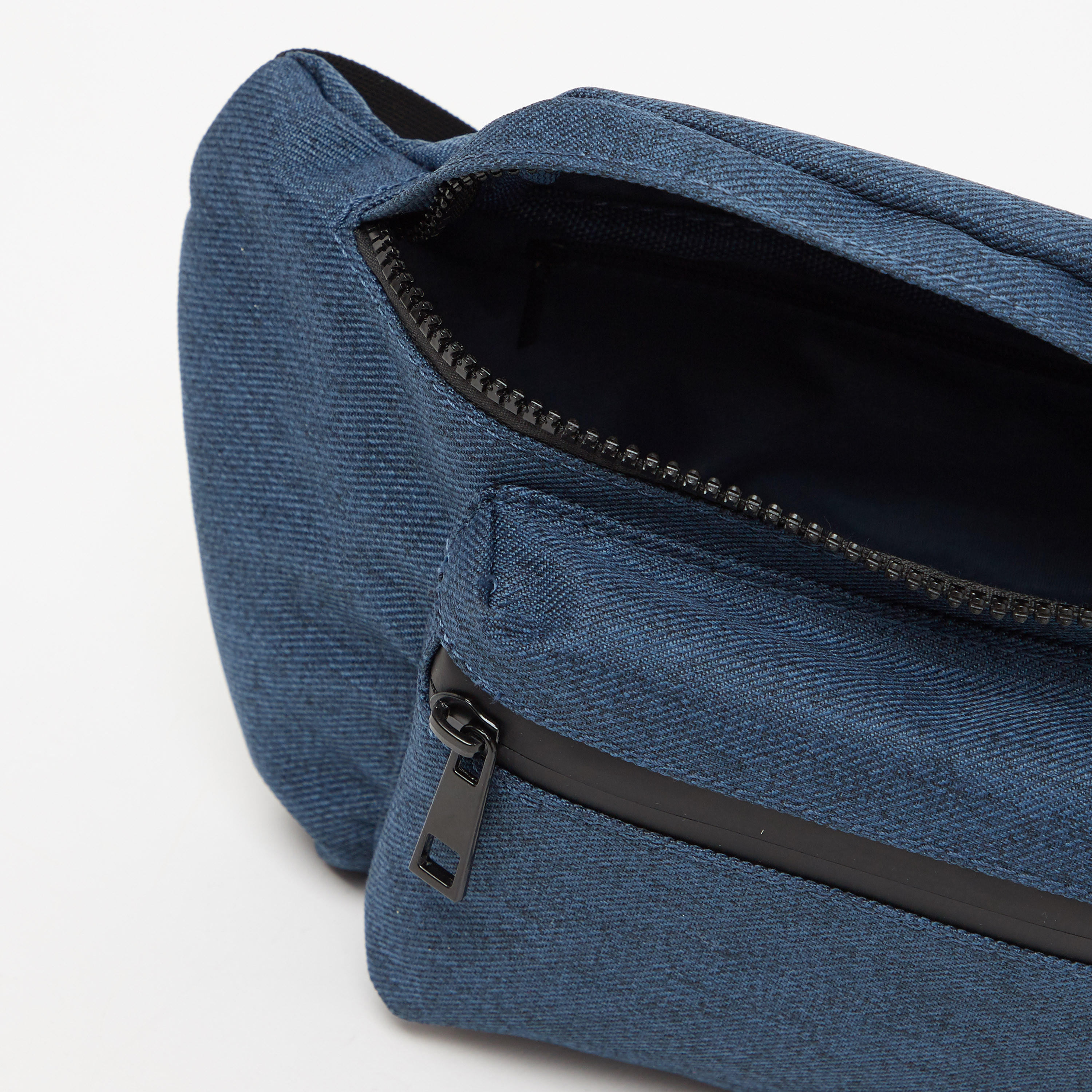 Textured Fanny Pack with Adjustable Strap and Buckle Closure-men-bags-image-5