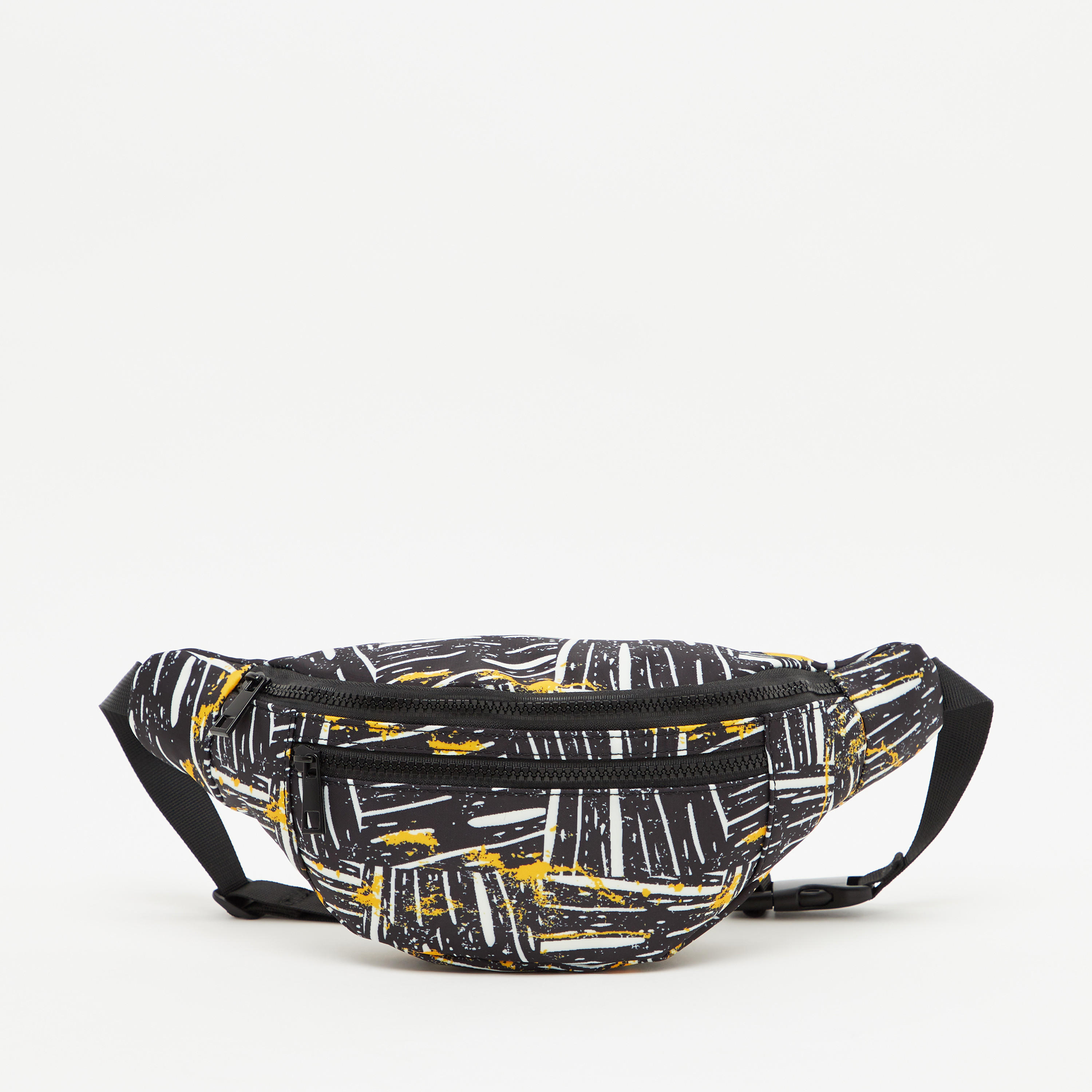 Printed Fanny Pack with Adjustable Strap and Buckle Closure-men-bags-image-1