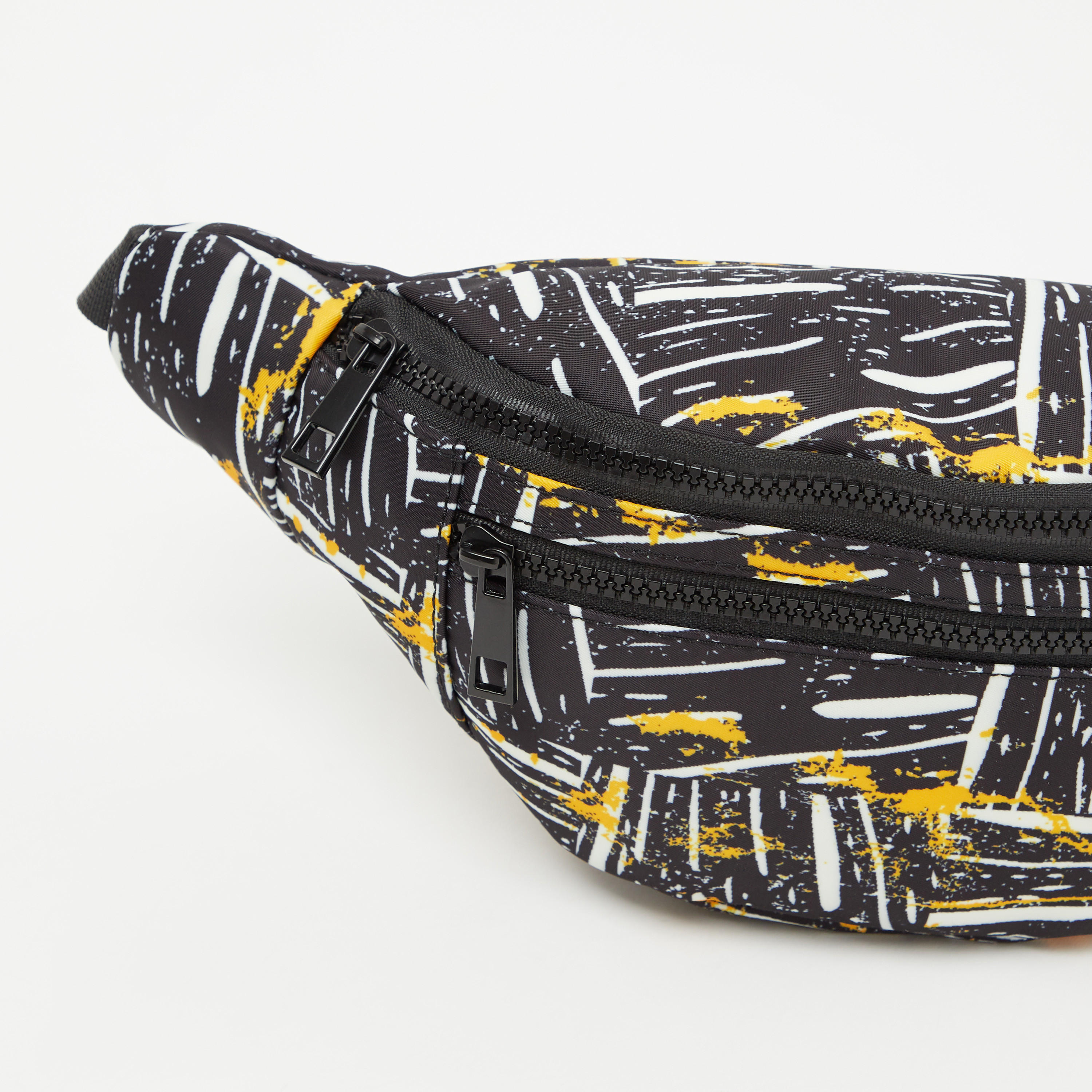 Printed Fanny Pack with Adjustable Strap and Buckle Closure-men-bags-image-3