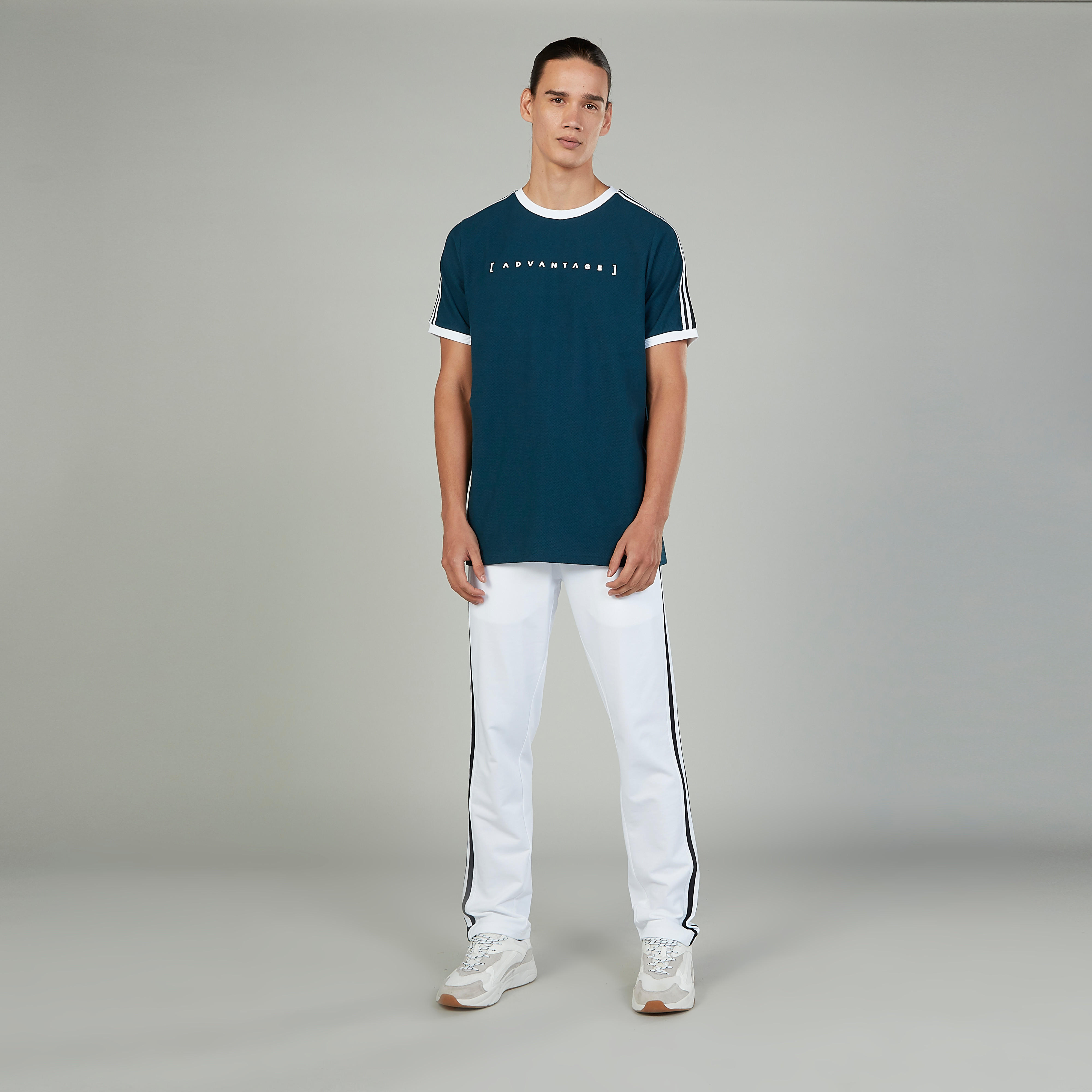 بنطلون سادة بخصر مطّاطي بتفاصيل شريطة مخططة-men-clothing-nightwear-pyjamaandshorts-image-2