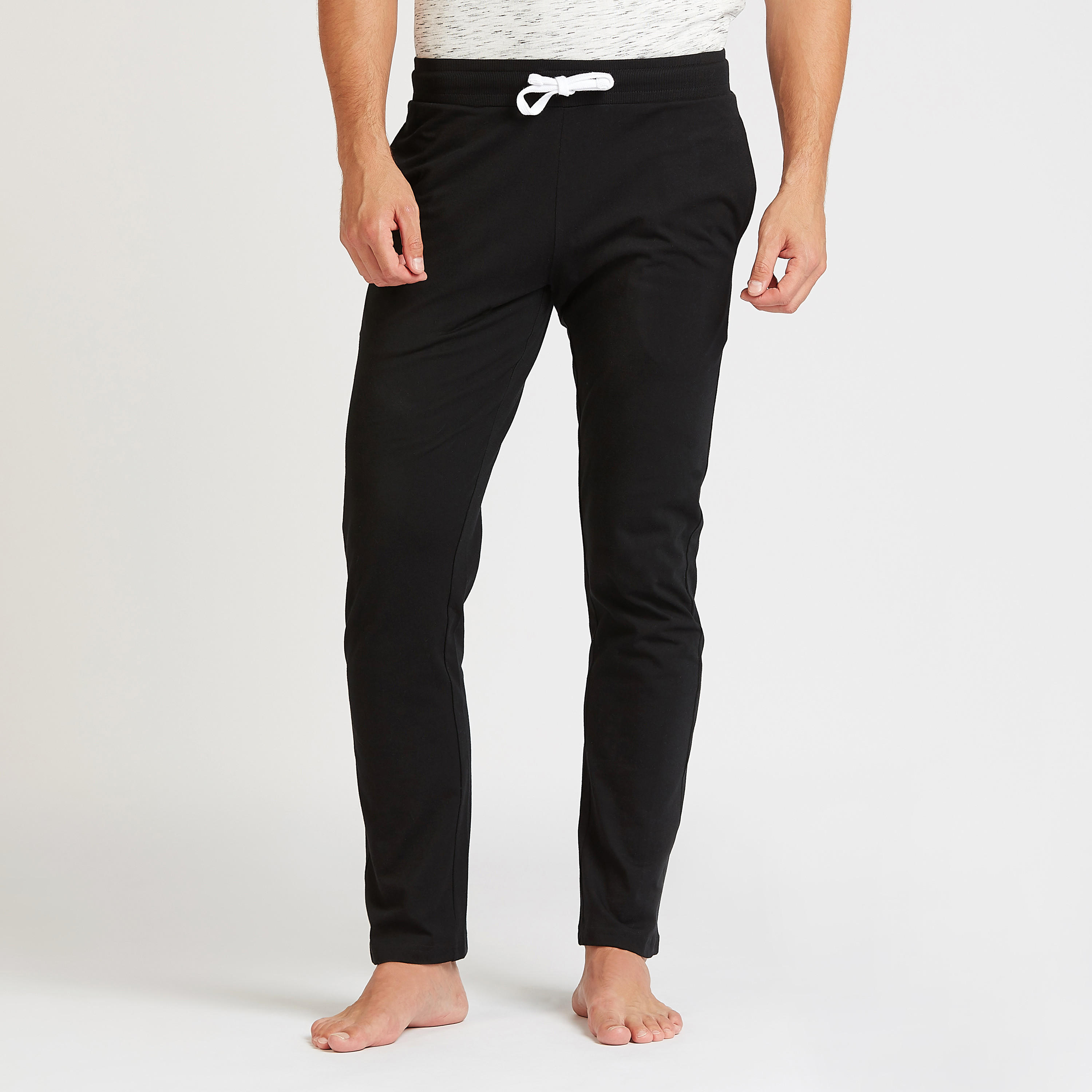 طقم بنطلون بيجام وتيشيرت بياقة ضيقة وطبعات ميلانج-men-clothing-nightwear-sets-image-4