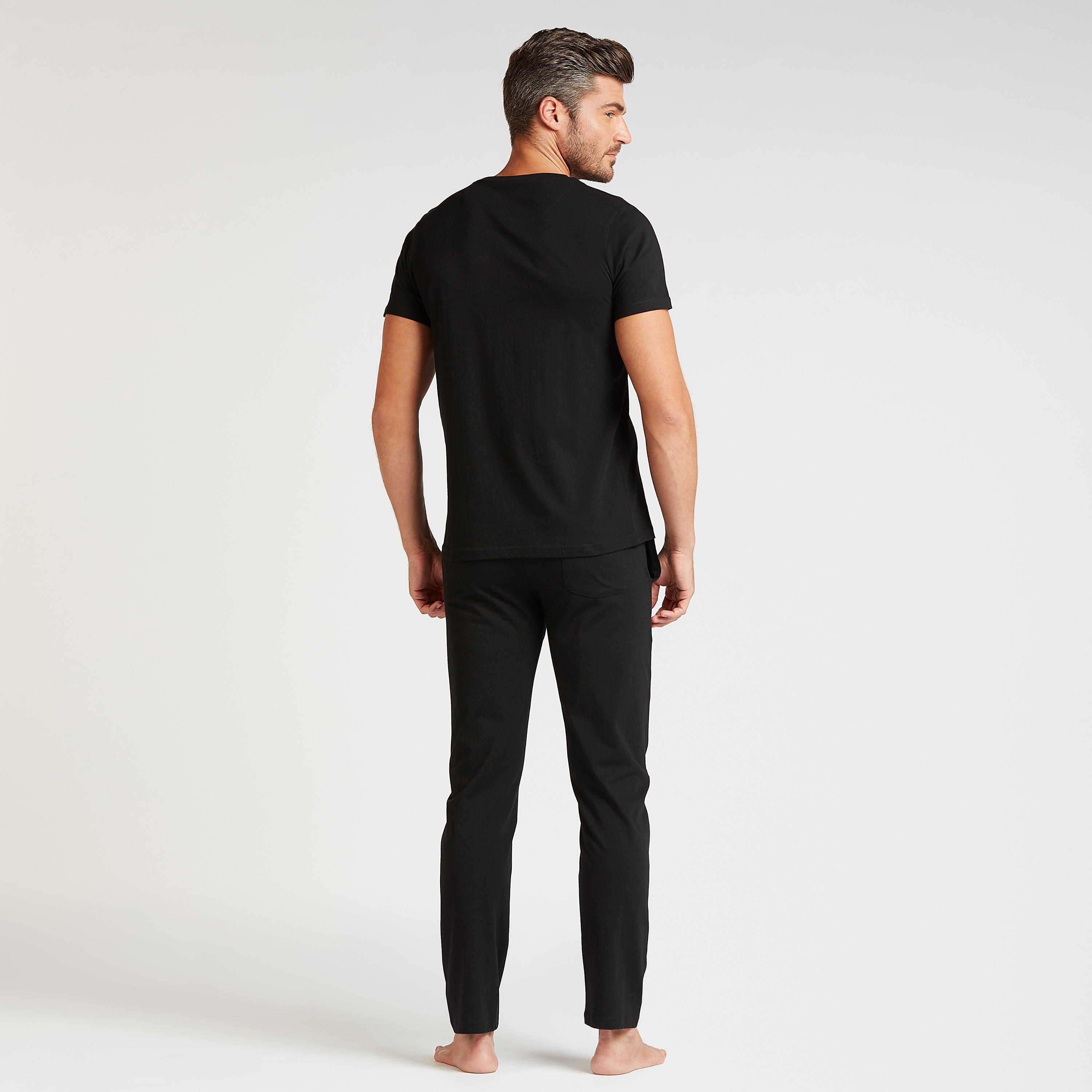 Solid Henley Neck T-shirt and Full Length Pyjama Set-men-clothing-nightwear-sets-image-2