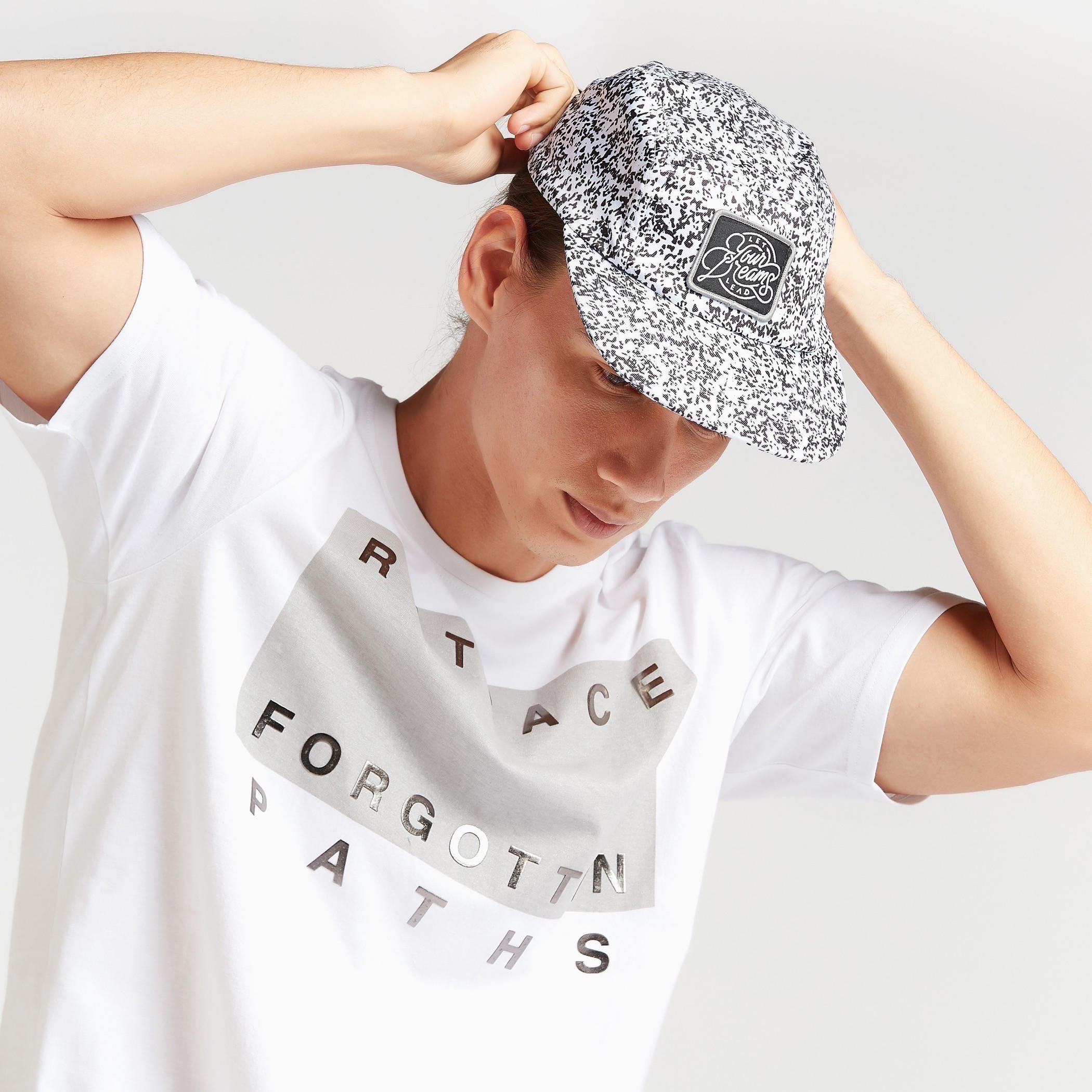 Printed Cap with Applique Detail and Snap Closure-men-caps-image-2