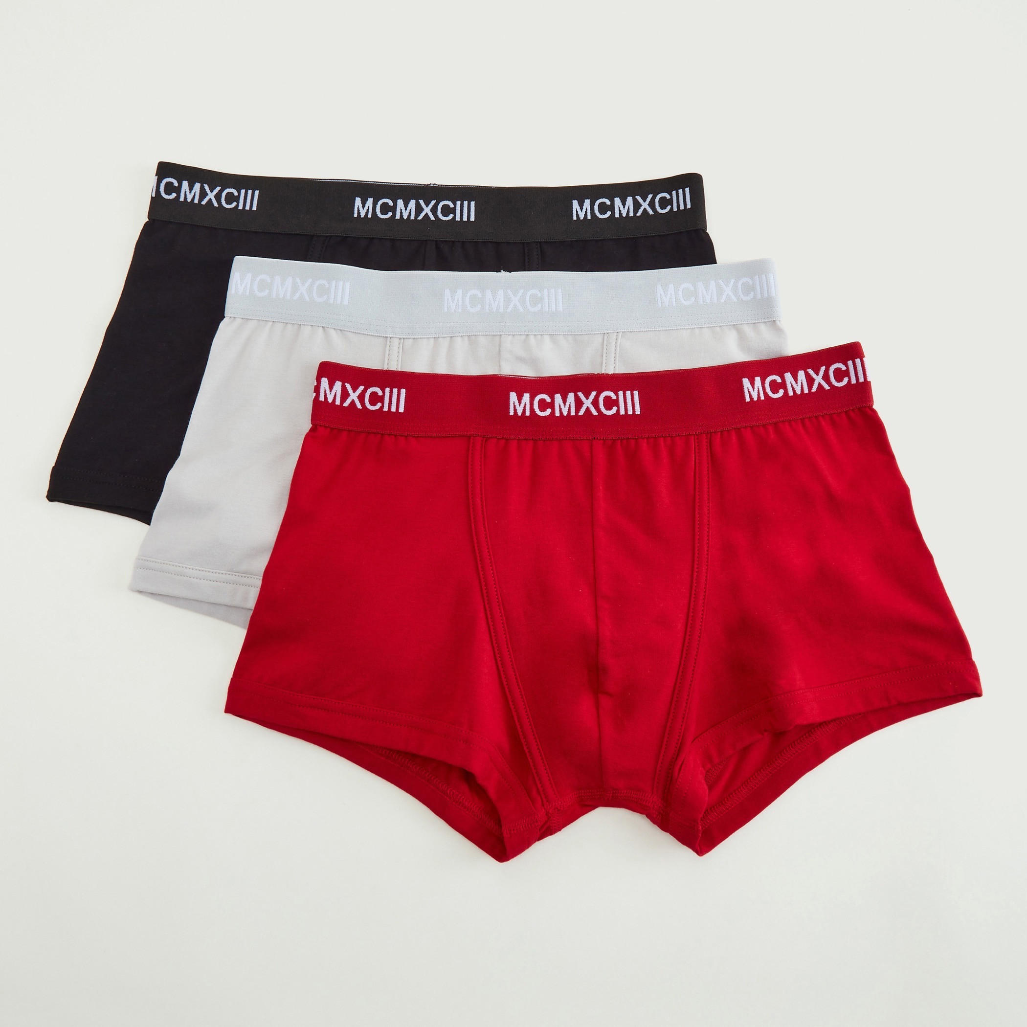 شورتات ترانك سادة بخصر مطّاطي واسع - طقم من 3 قطع-men-clothing-innerwear-underwear-image-1