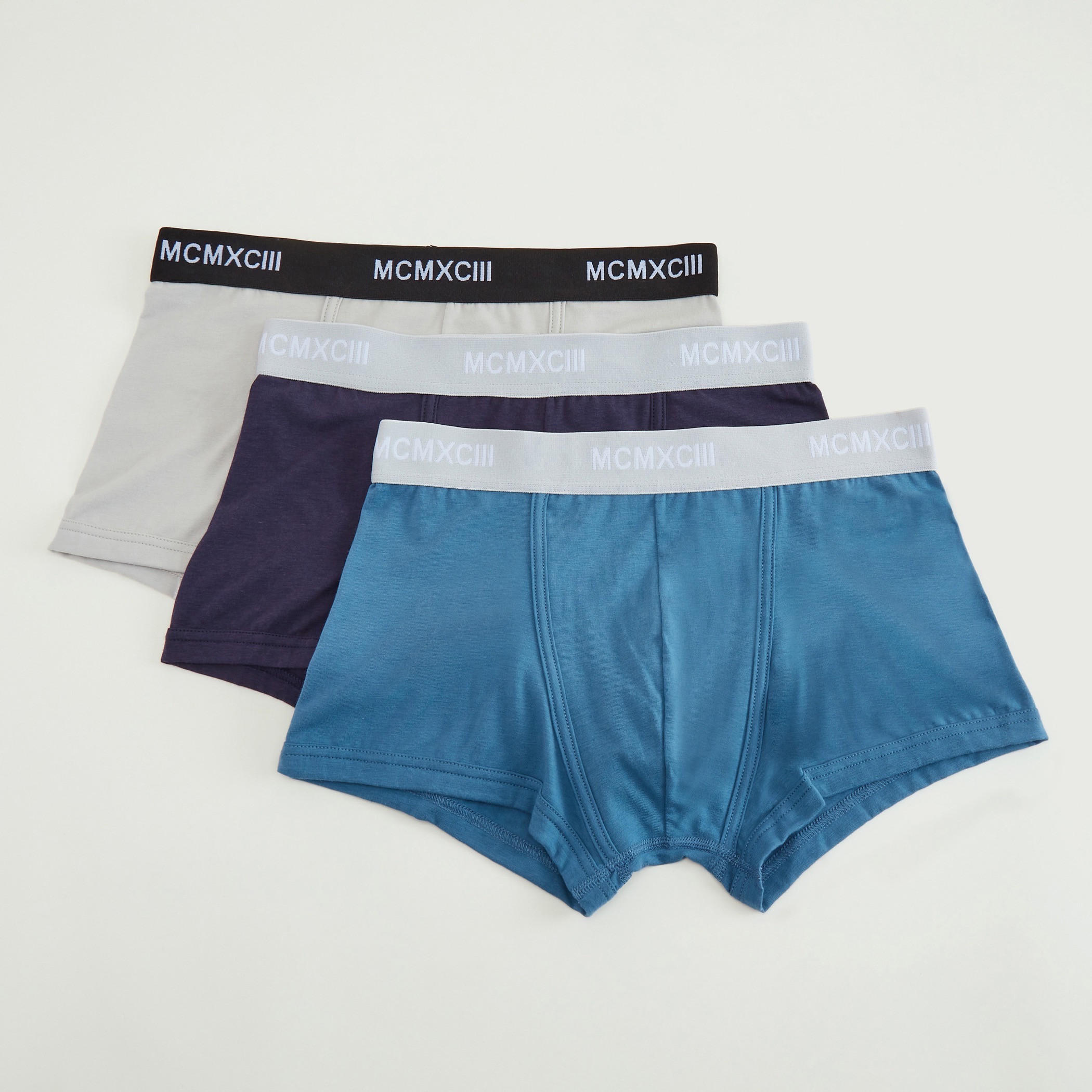 شورتات ترانك سادة بخصر مطّاطي واسع - طقم من 3 قطع-men-clothing-innerwear-underwear-image-5