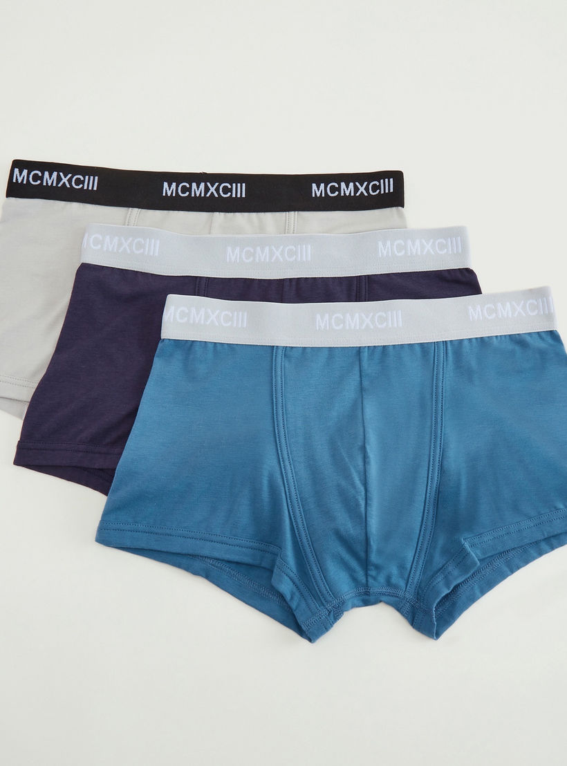 شورتات ترانك سادة بخصر مطّاطي واسع - طقم من 3 قطع-men-clothing-innerwear-underwear-image-5