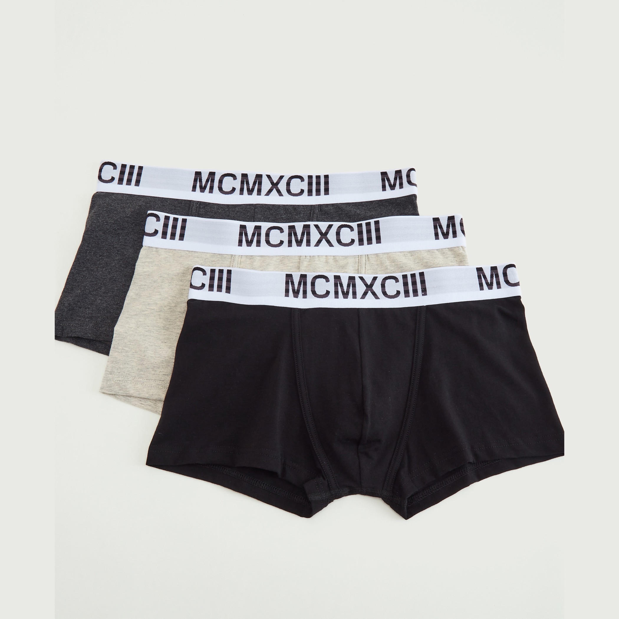 شورتات ترانك سادة بخصر مطّاطي واسع - طقم من 3 قطع-men-clothing-innerwear-underwear-image-1