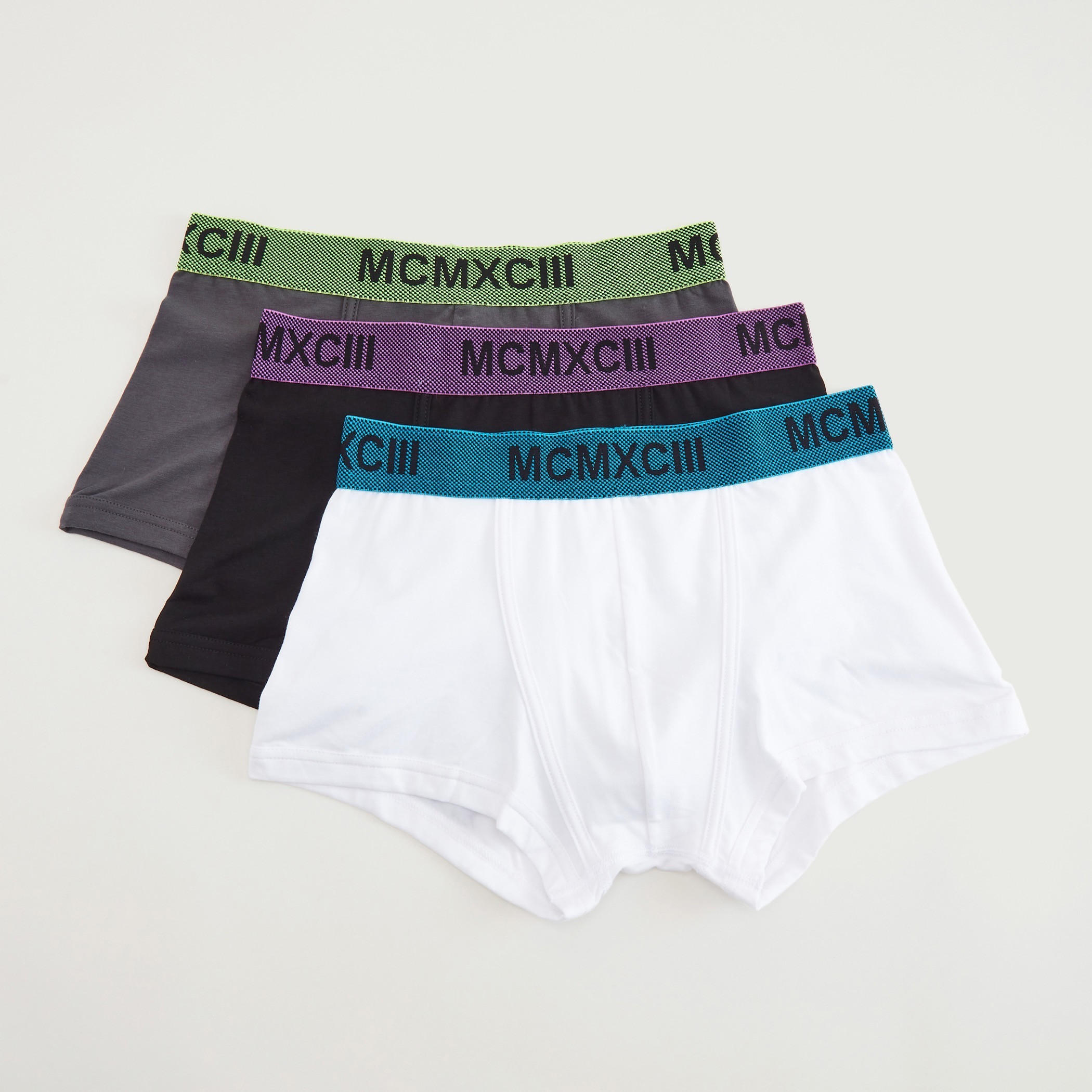 شورتات ترانك سادة بخصر مطّاطي واسع - طقم من 3 قطع-men-clothing-innerwear-underwear-image-4