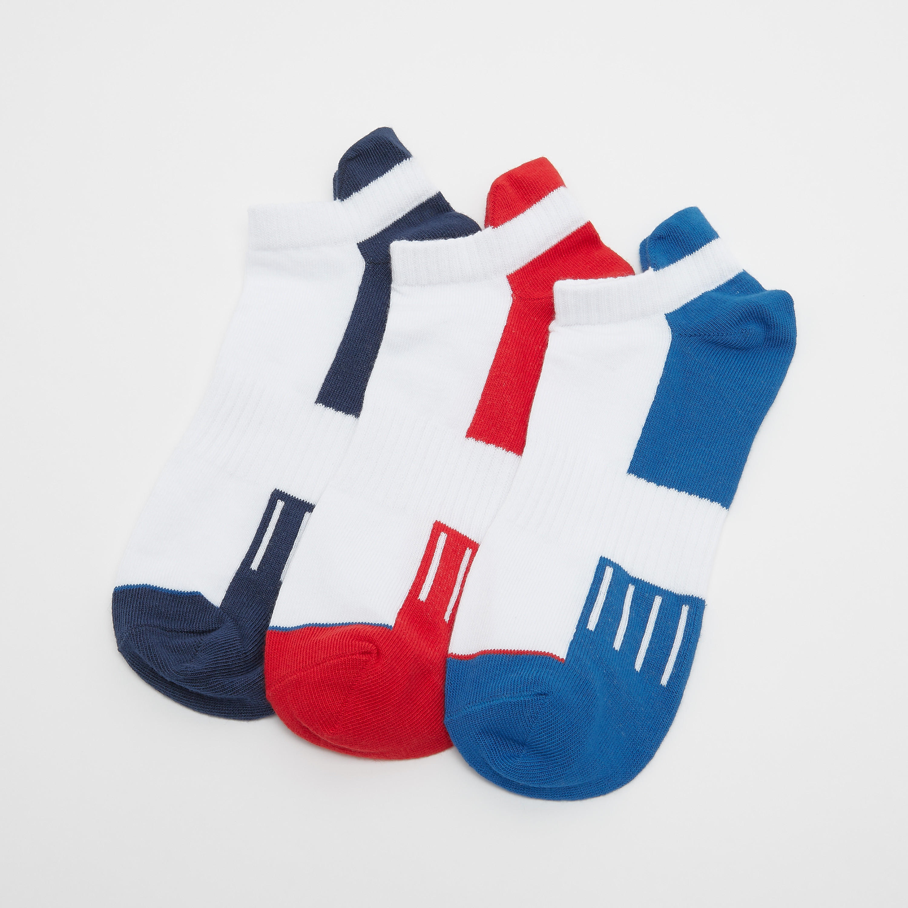 Set of 3 - Assorted Ankle Length Socks with Cuffed Hem-men-socks-image-1