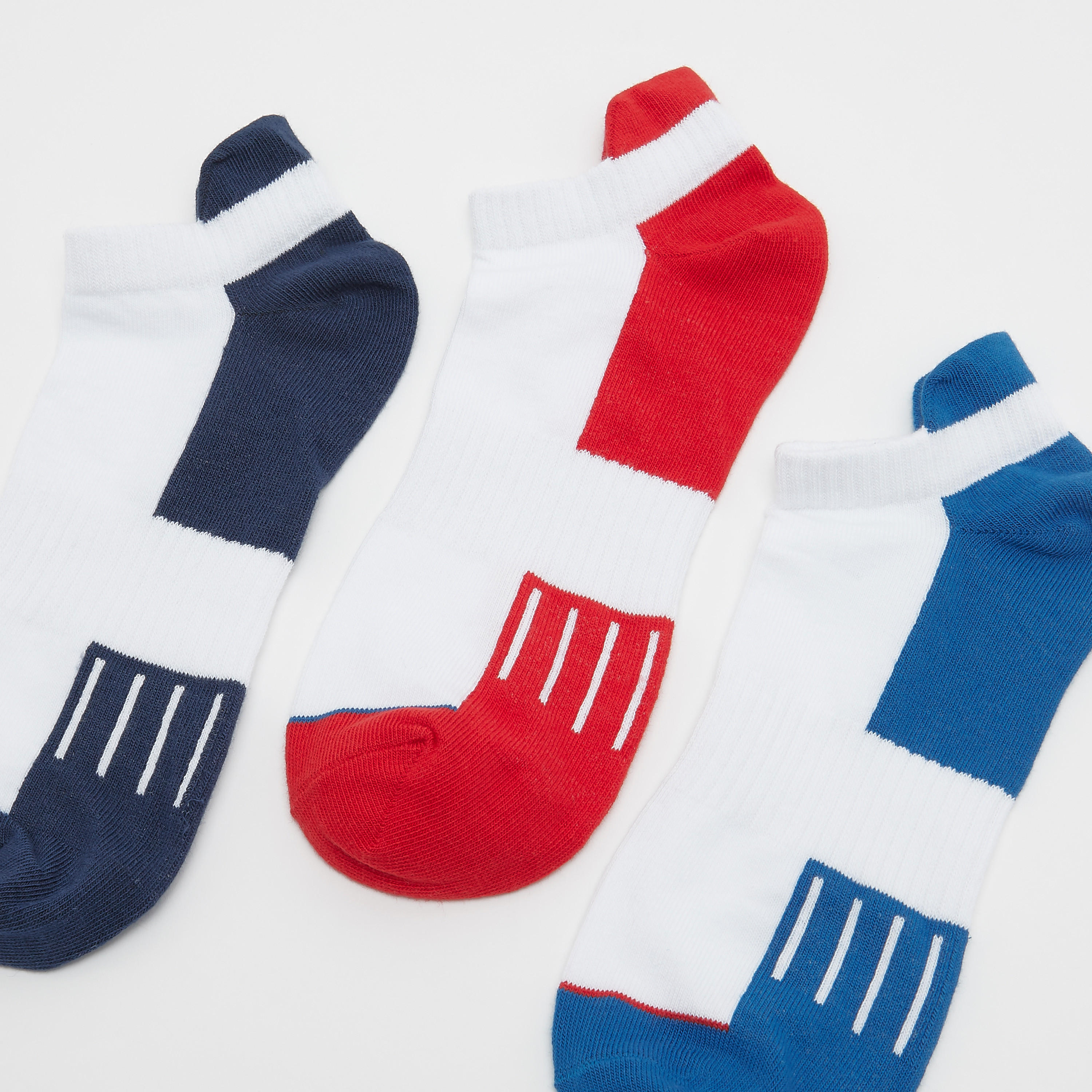 Set of 3 - Assorted Ankle Length Socks with Cuffed Hem-men-socks-image-2