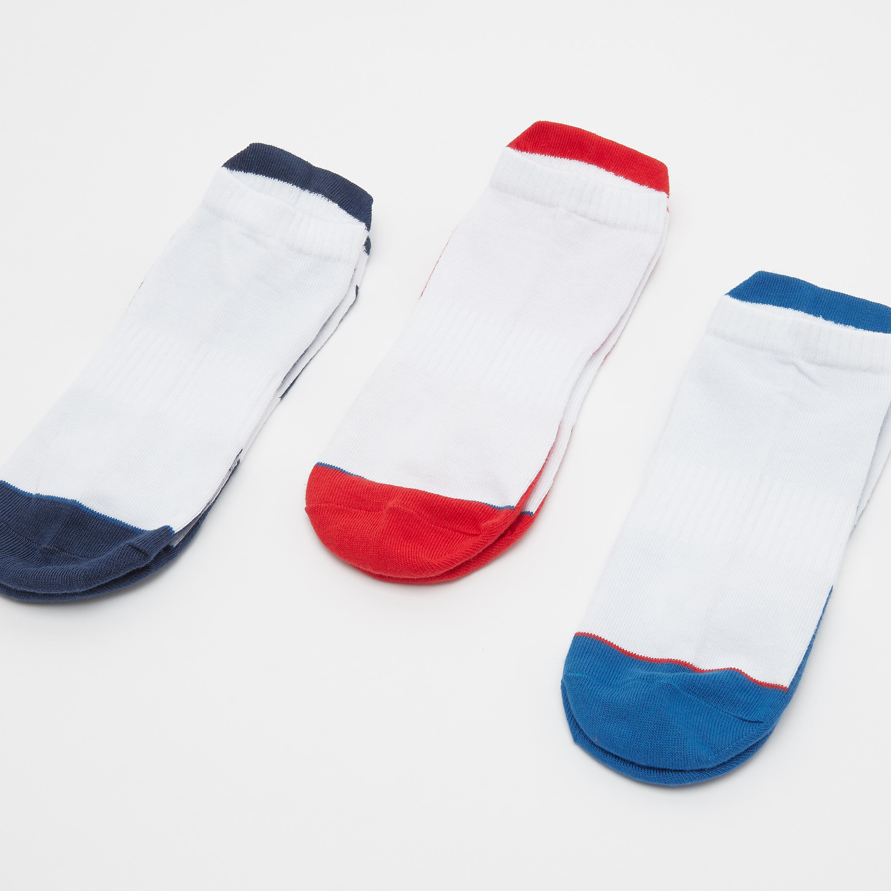 Set of 3 - Assorted Ankle Length Socks with Cuffed Hem-men-socks-image-3