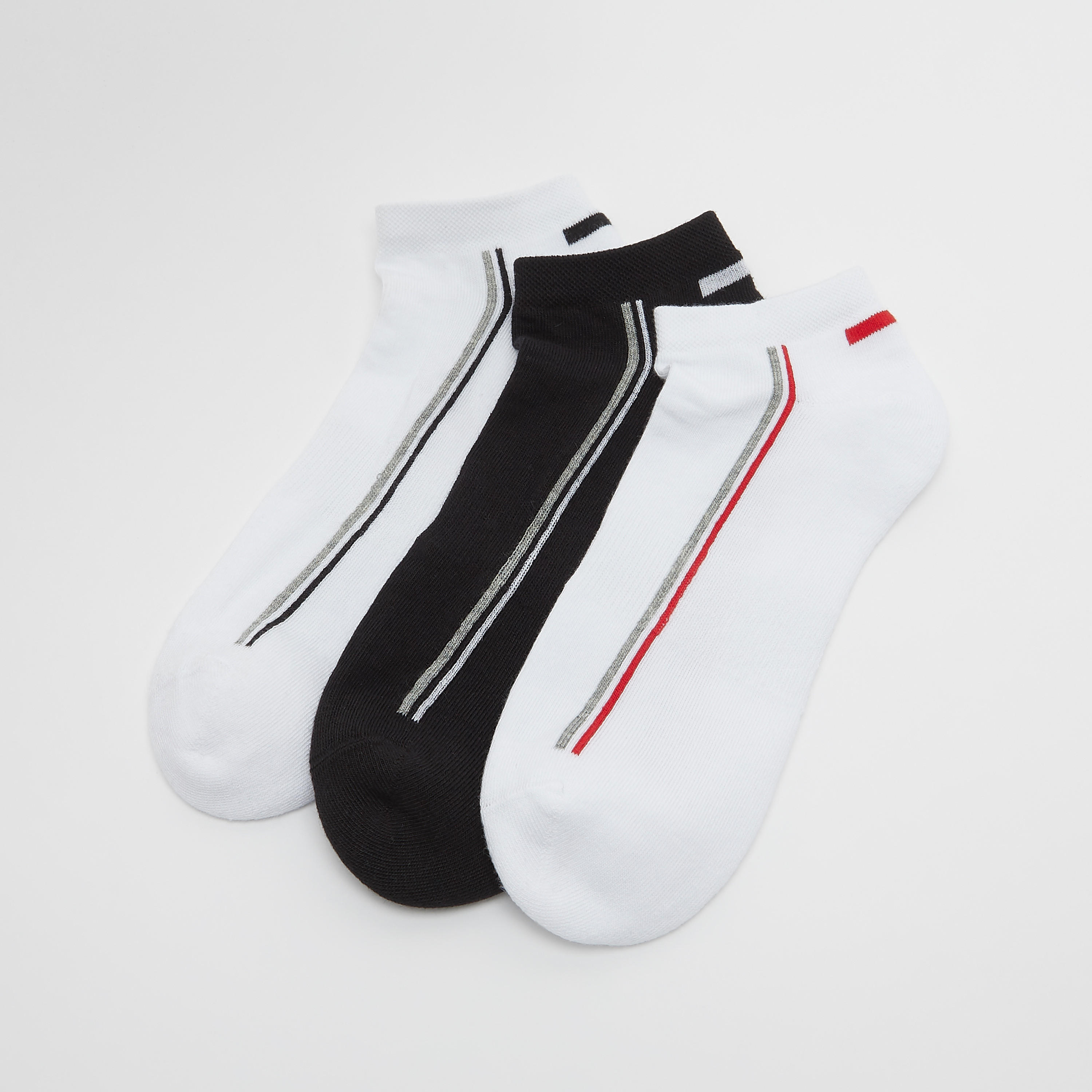 Set of 3 - Assorted Ankle Length Socks with Cuffed Hem-men-socks-image-1