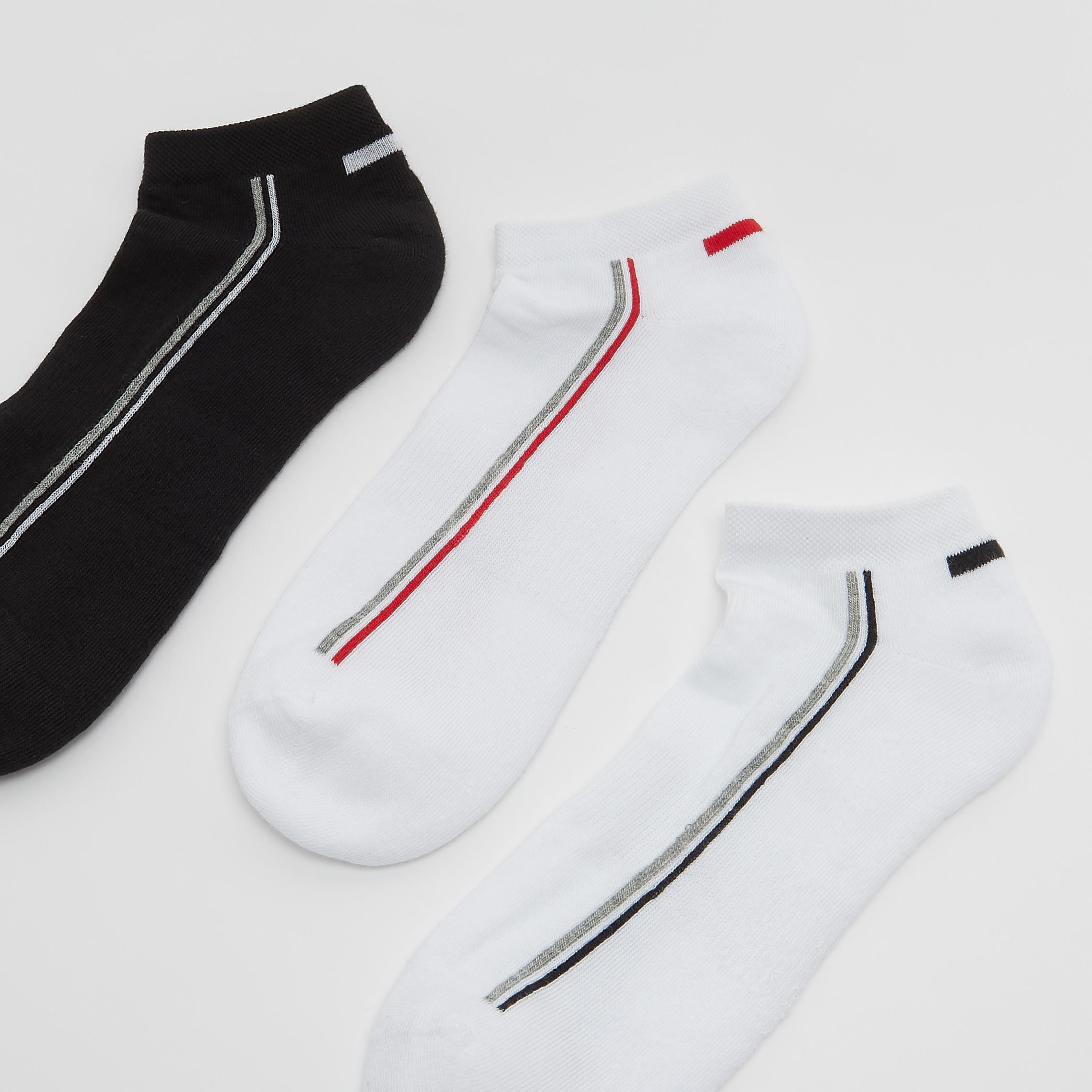 Set of 3 - Assorted Ankle Length Socks with Cuffed Hem-men-socks-image-2
