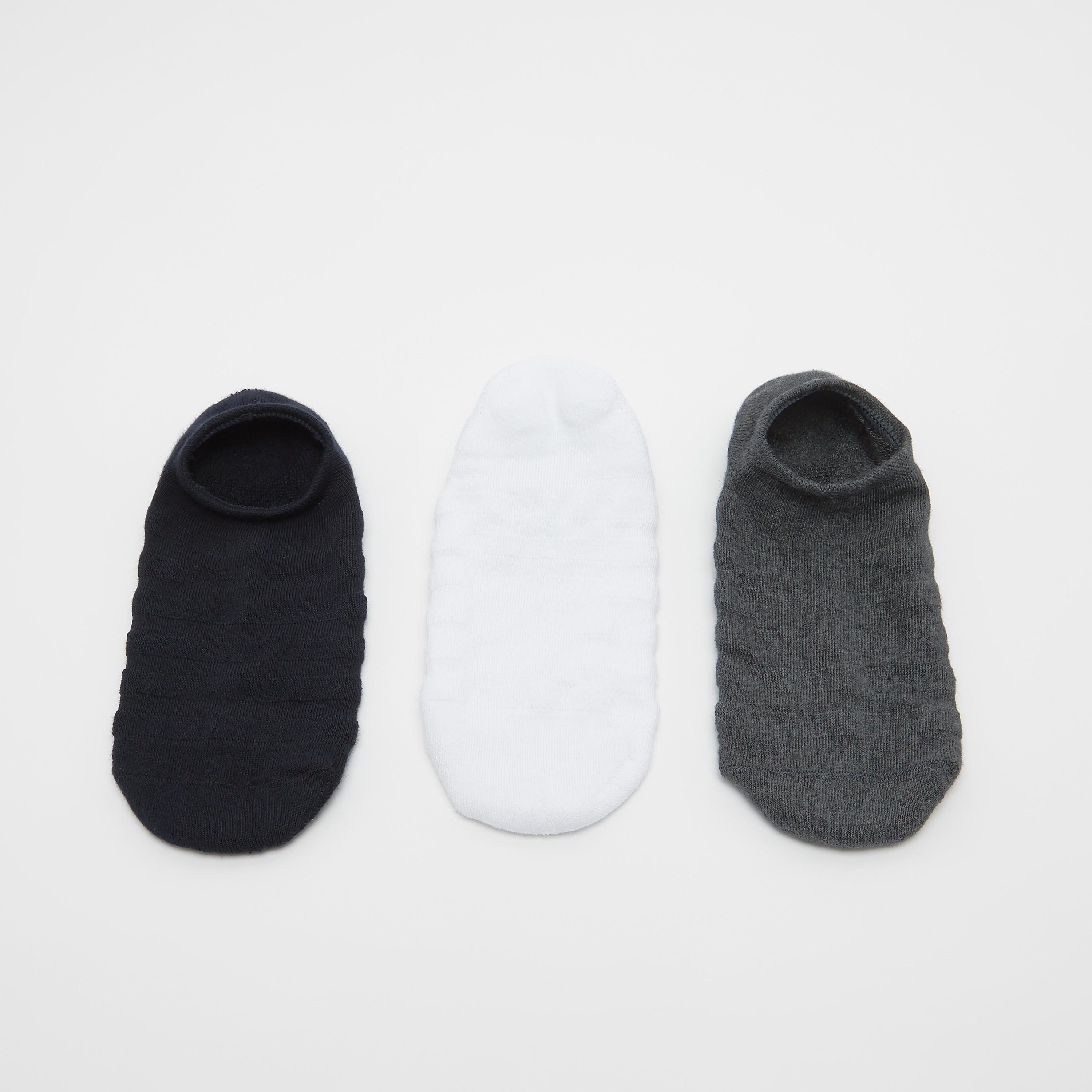 جوارب غير مرئية متعددة الألوان بحوّاف مطّاطية - طقم من 3 أزواج-men-socks-image-3