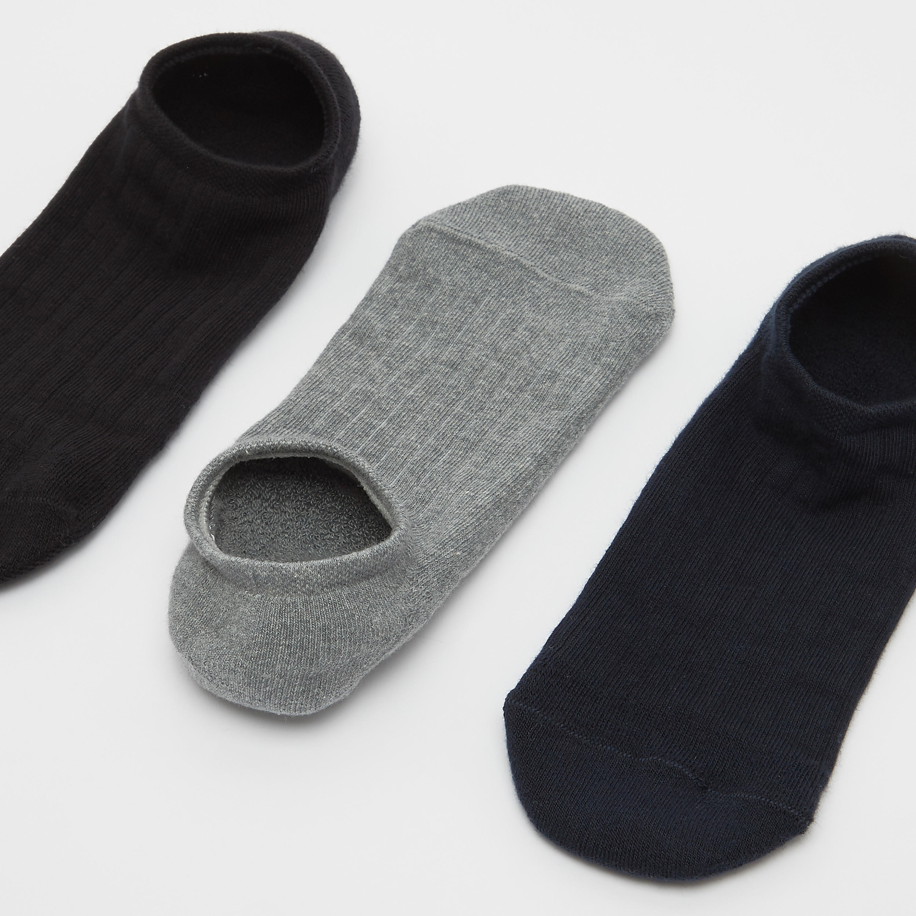 جوارب غير مرئية متعددة الألوان بحوّاف مطّاطية - طقم من 3 أزواج-men-socks-image-2