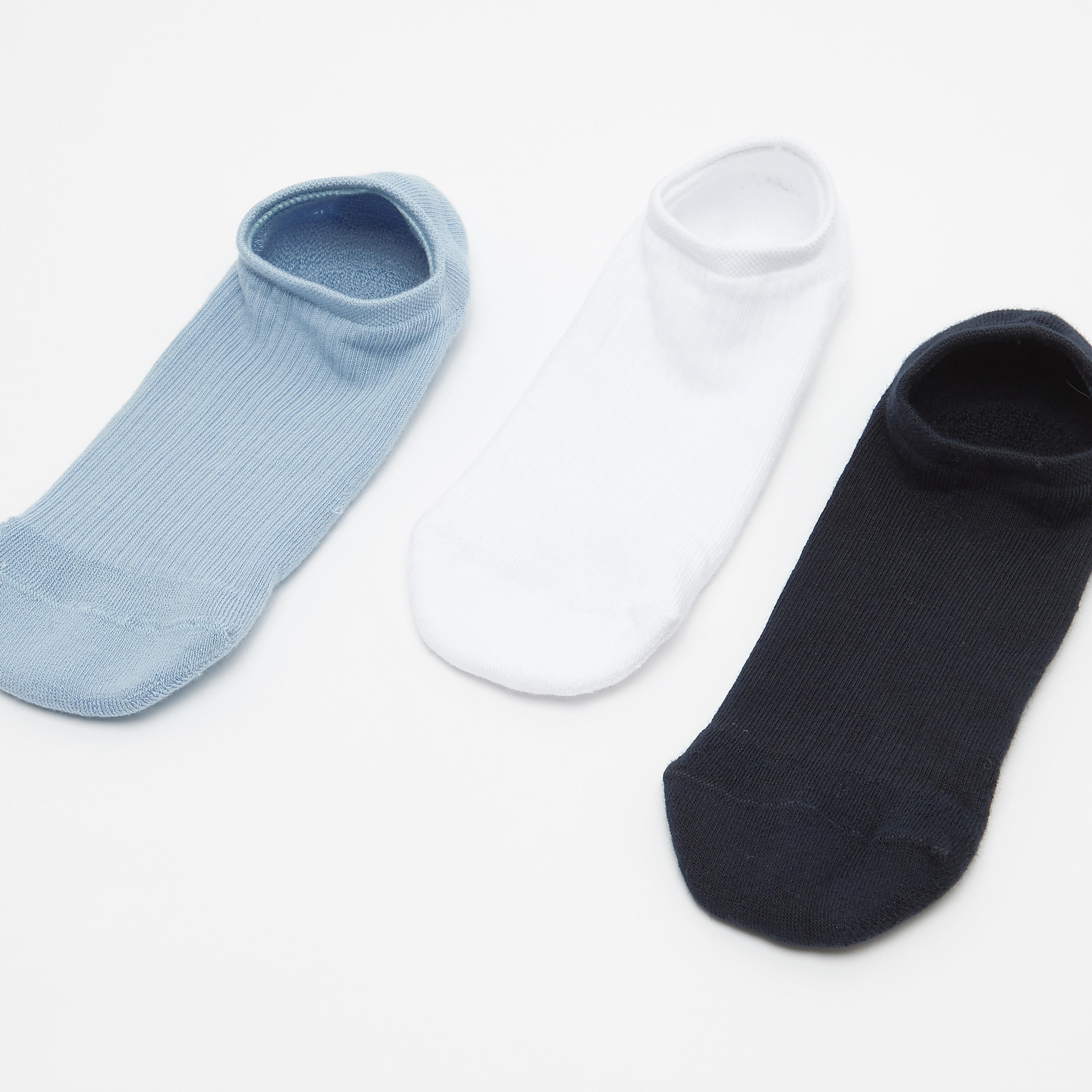 جوارب غير مرئية متعددة الألوان بحوّاف مطّاطية - طقم من 3 أزواج-men-socks-image-1