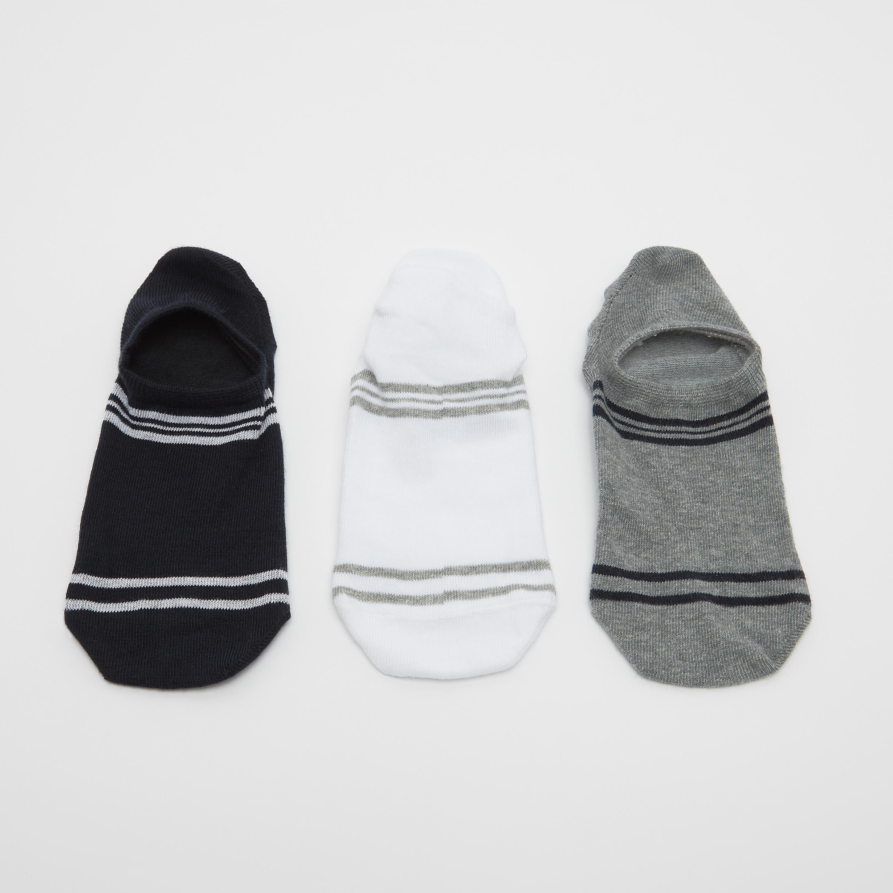 جوارب غير مرئية متعددة الألوان بحوّاف مطّاطية - طقم من 3 أزواج-men-socks-image-3