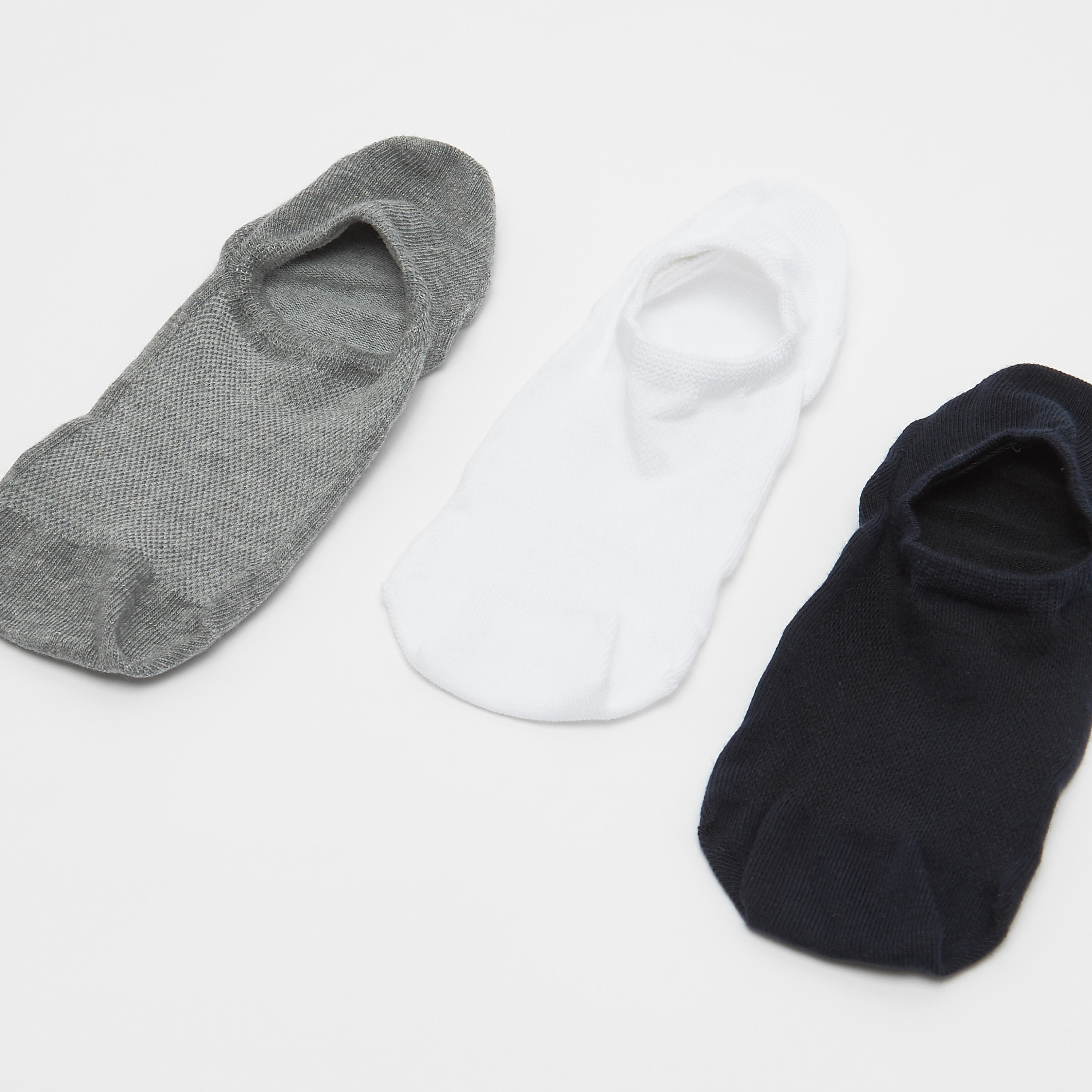 جوارب غير مرئية متعددة الألوان بحوّاف مطّاطية - طقم من 3 أزواج-men-socks-image-1