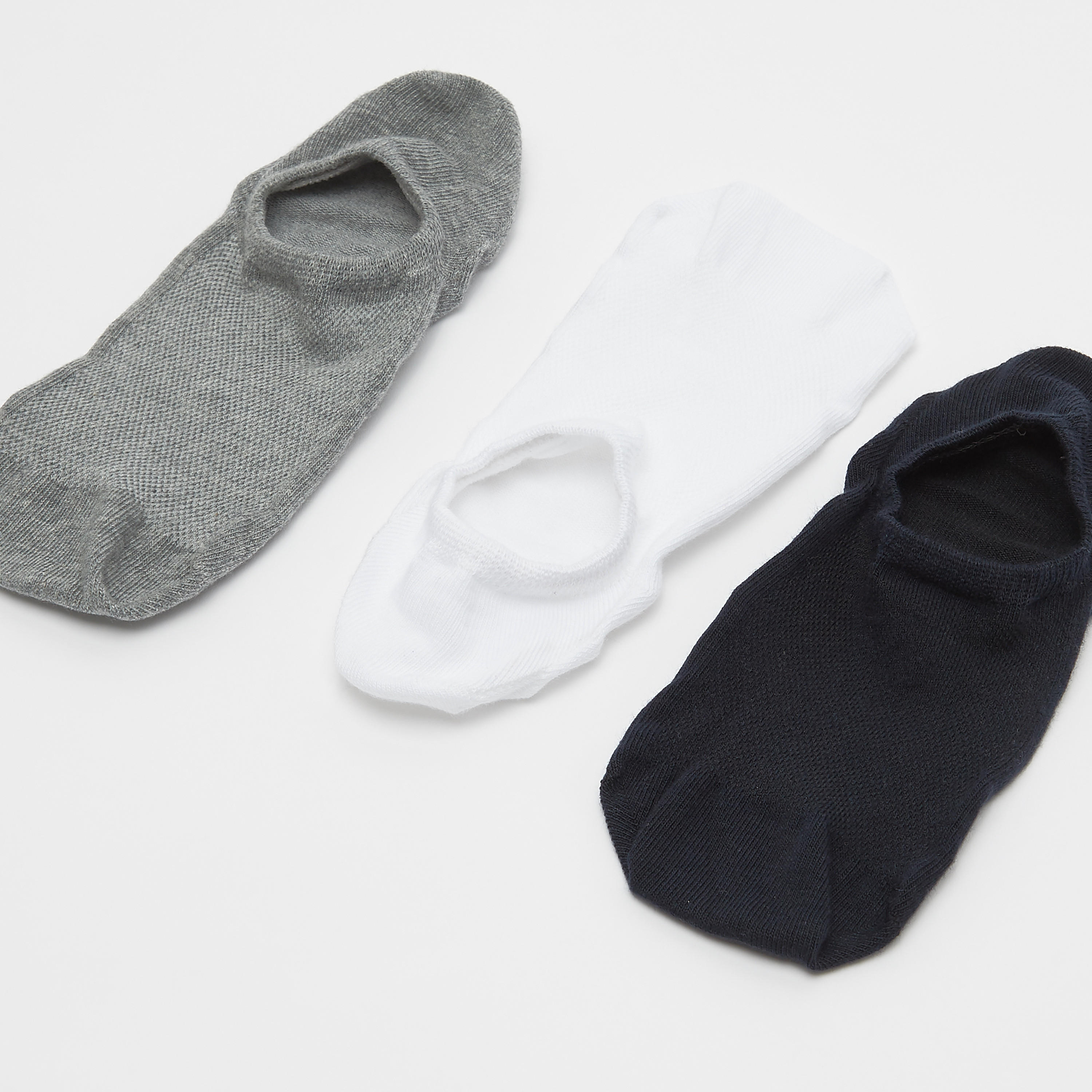 جوارب غير مرئية متعددة الألوان بحوّاف مطّاطية - طقم من 3 أزواج-men-socks-image-2