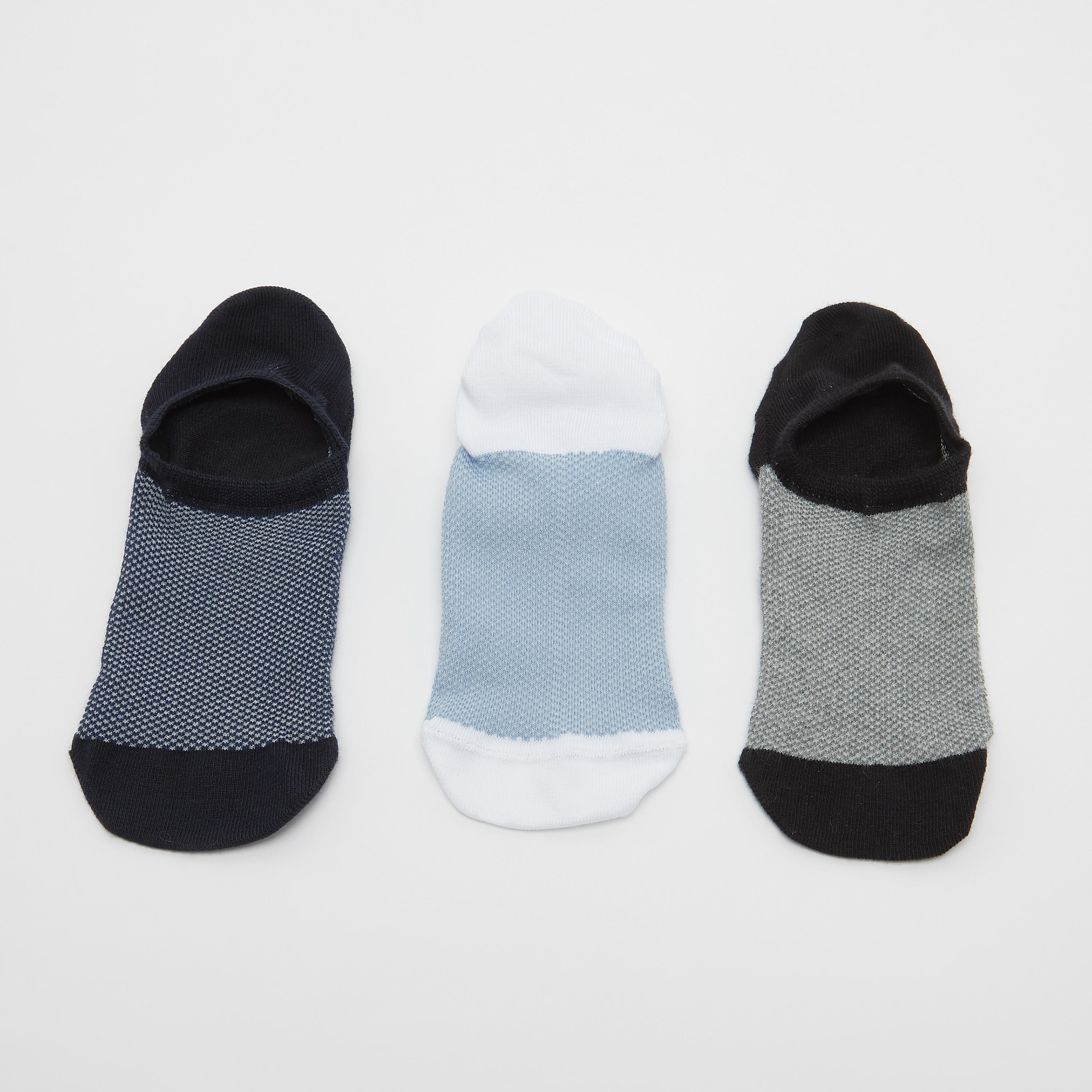 جوارب غير مرئية متعددة الألوان بحوّاف مطّاطية - طقم من 3 أزواج-men-socks-image-2