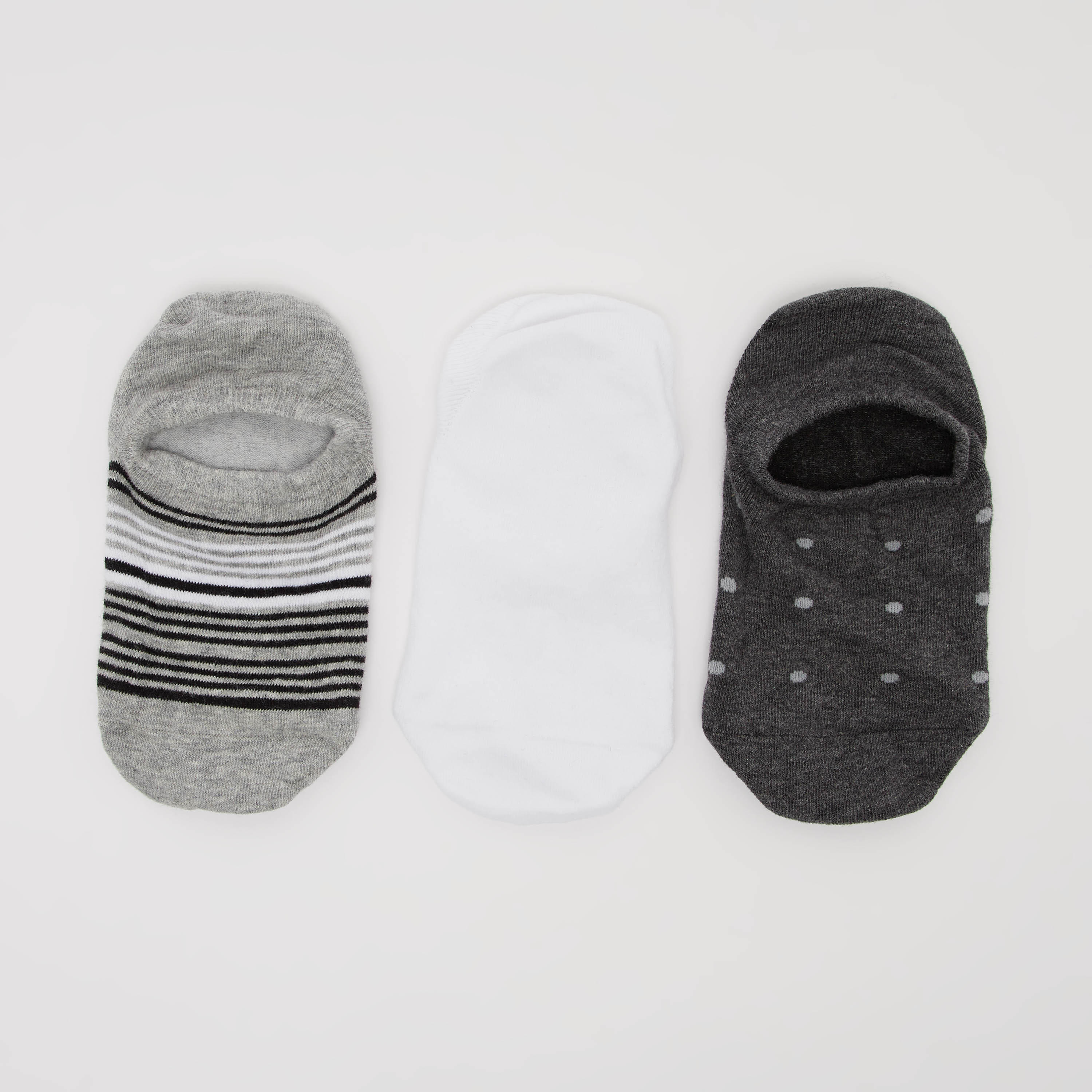 جوارب غير مرئية متعددة الألوان بحوّاف مطّاطية - طقم من 3 أزواج-men-socks-image-1