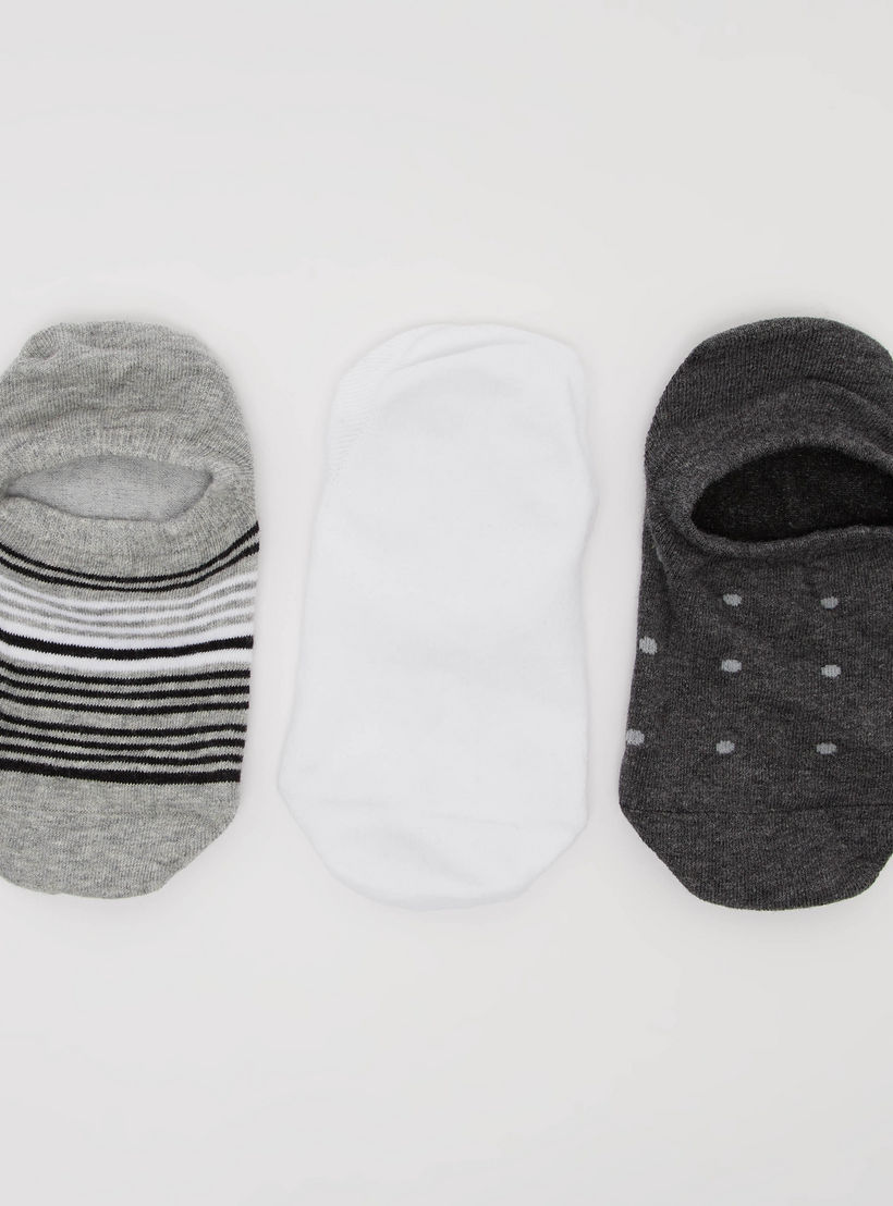 جوارب غير مرئية متعددة الألوان بحوّاف مطّاطية - طقم من 3 أزواج-men-socks-image-1