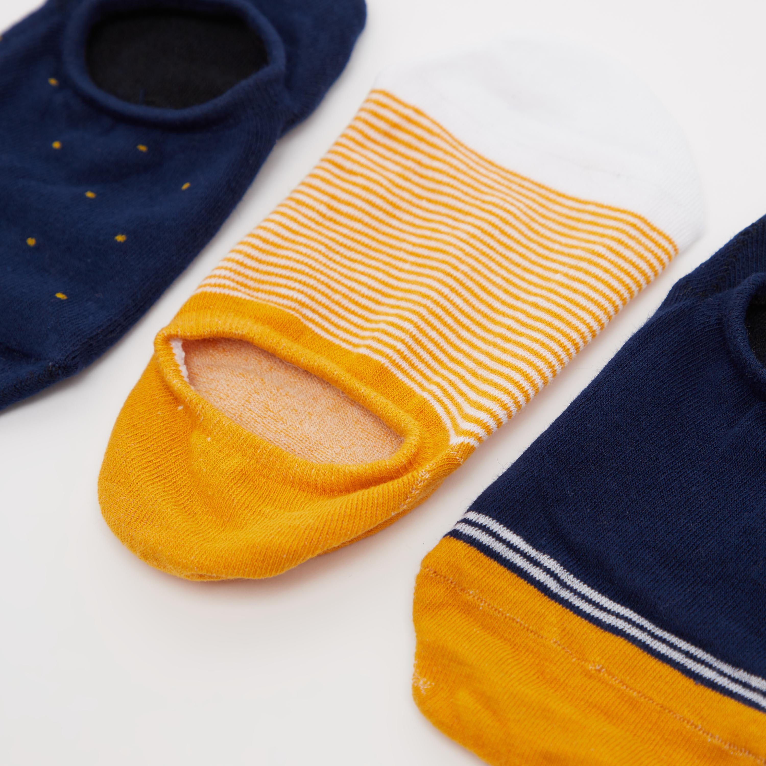 جوارب غير مرئية متعددة الألوان بحوّاف مطّاطية - طقم من 3 أزواج-men-socks-image-2