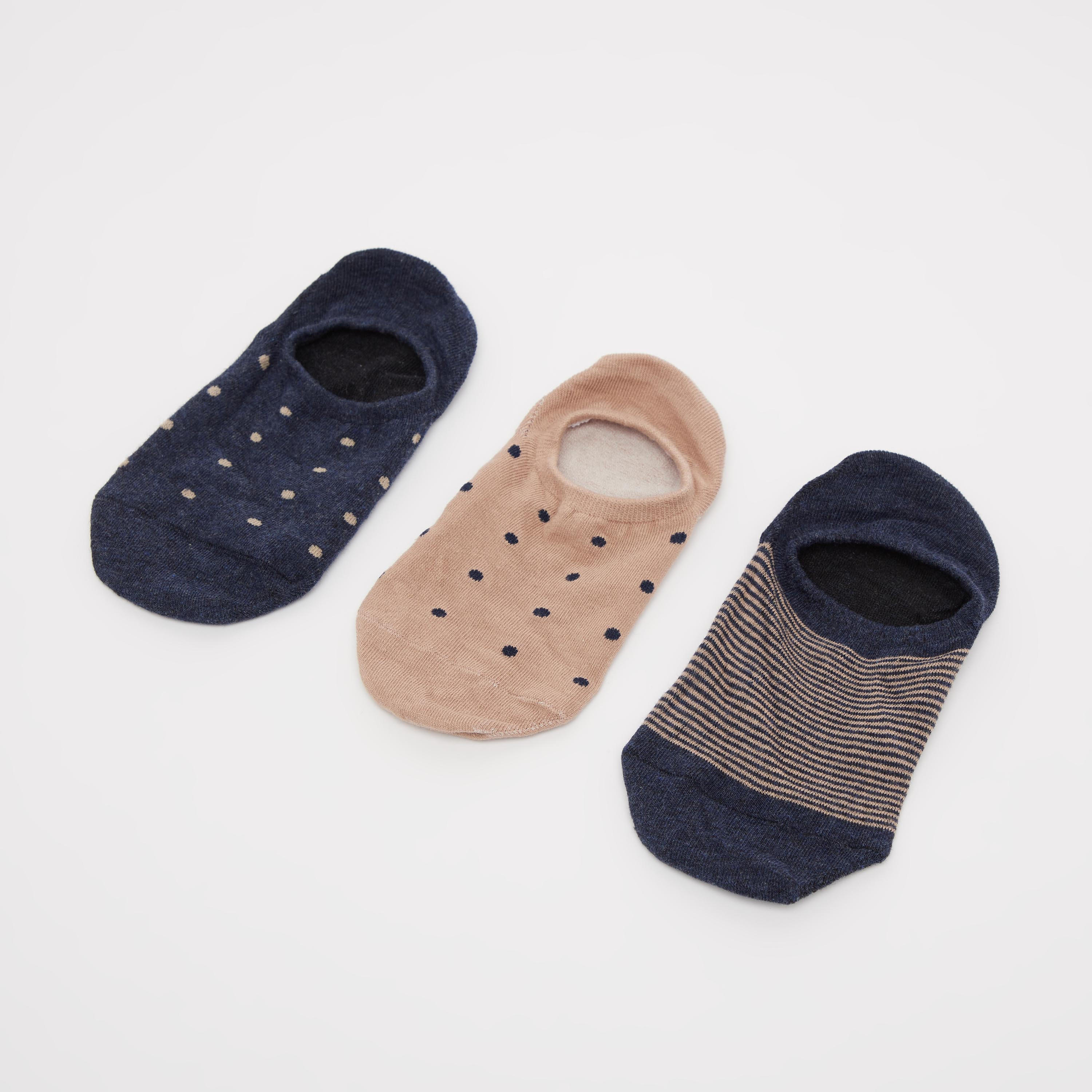 جوارب غير مرئية متعددة الألوان بحوّاف مطّاطية - طقم من 3 أزواج-men-socks-image-1