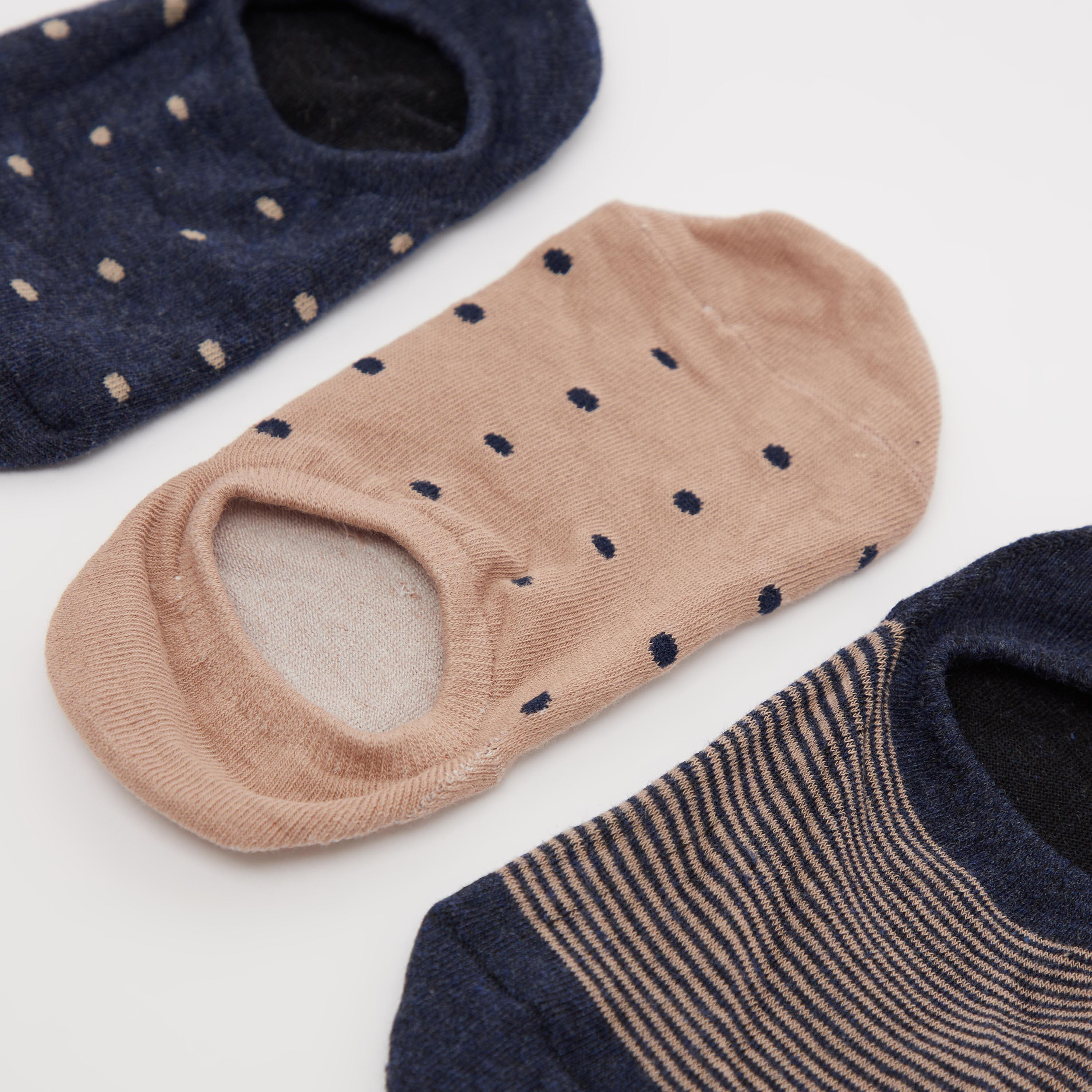 جوارب غير مرئية متعددة الألوان بحوّاف مطّاطية - طقم من 3 أزواج-men-socks-image-2
