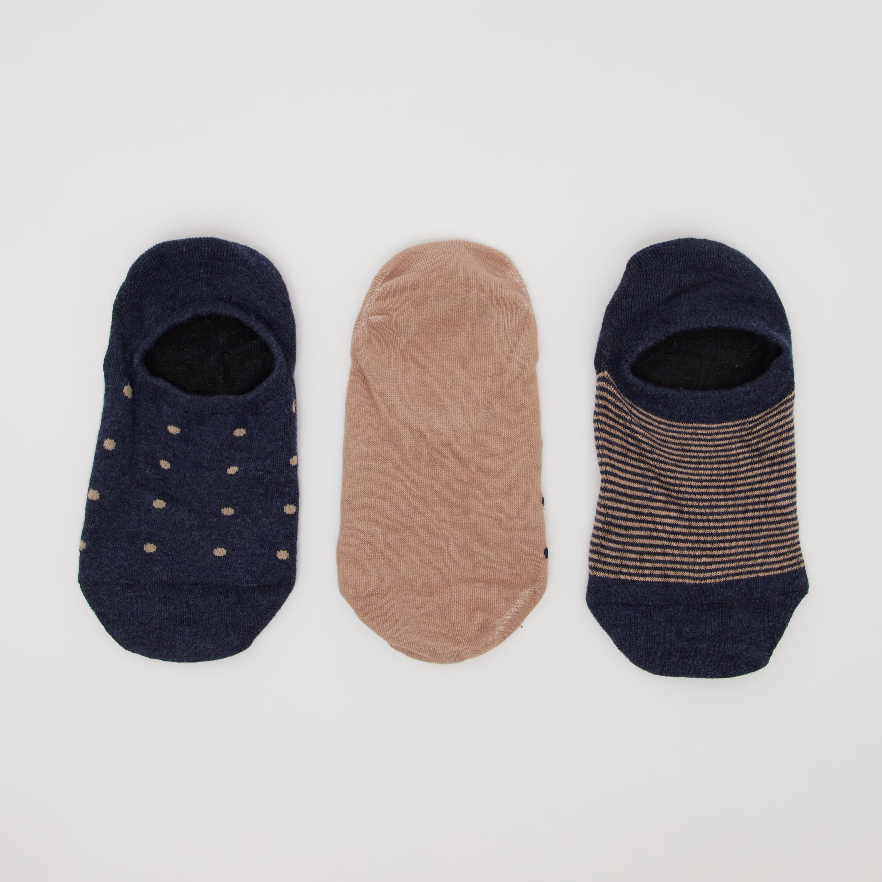 جوارب غير مرئية متعددة الألوان بحوّاف مطّاطية - طقم من 3 أزواج-men-socks-image-3