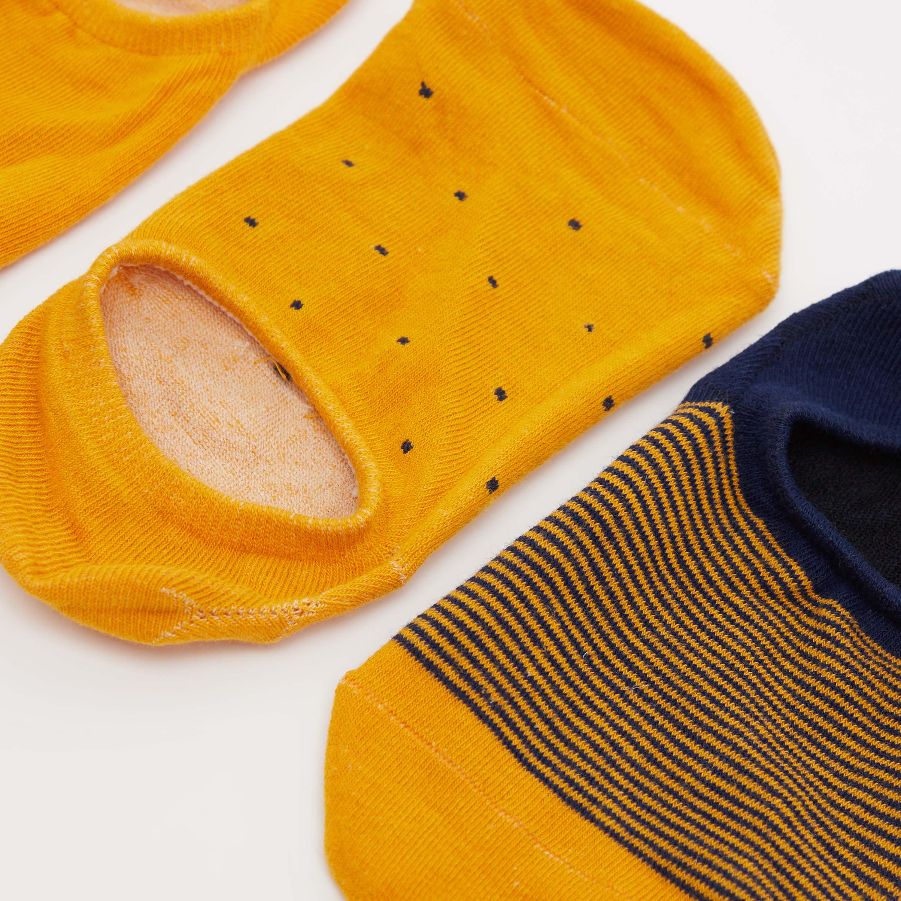 جوارب غير مرئية متعددة الألوان بحوّاف مطّاطية - طقم من 3 أزواج-men-socks-image-2