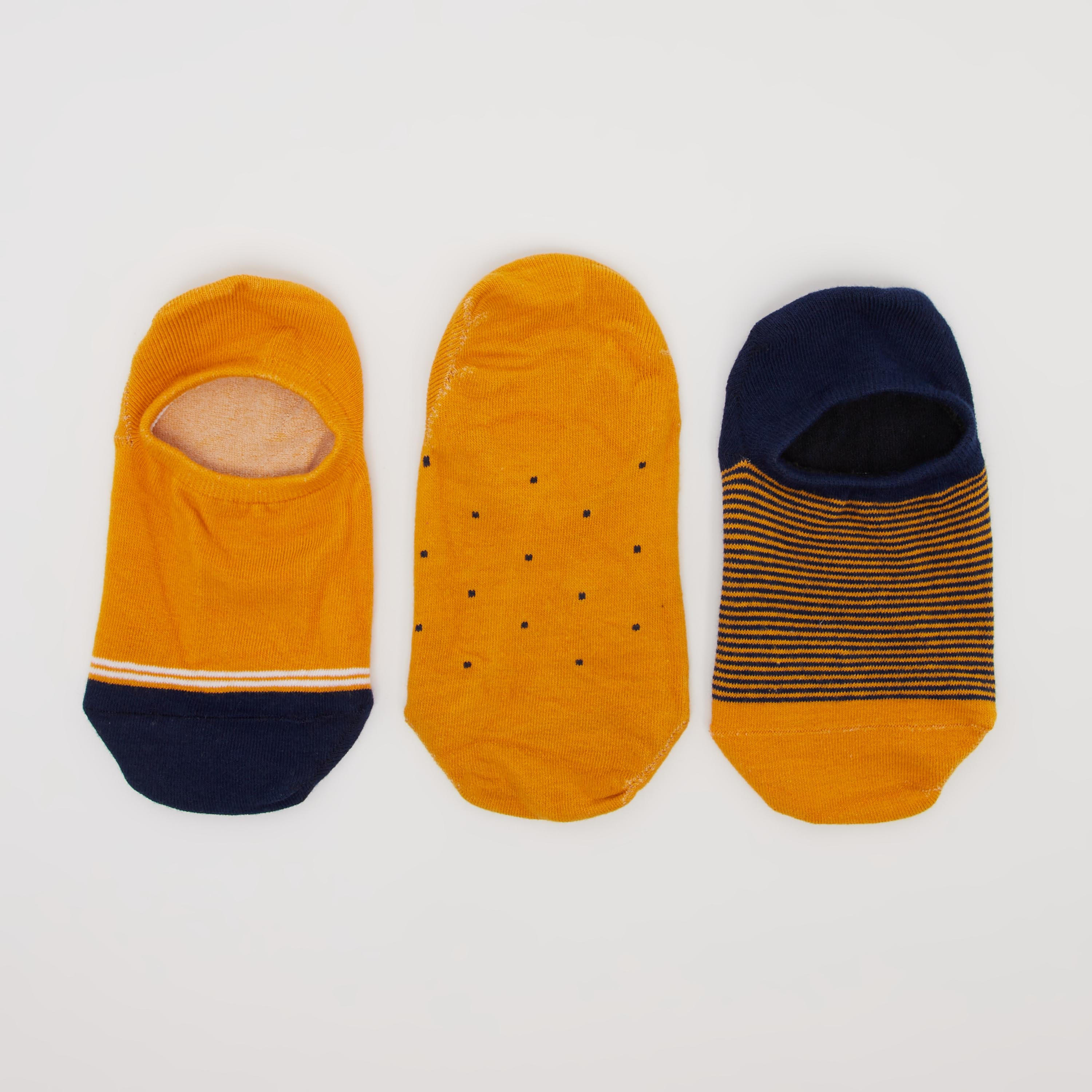 جوارب غير مرئية متعددة الألوان بحوّاف مطّاطية - طقم من 3 أزواج-men-socks-image-3