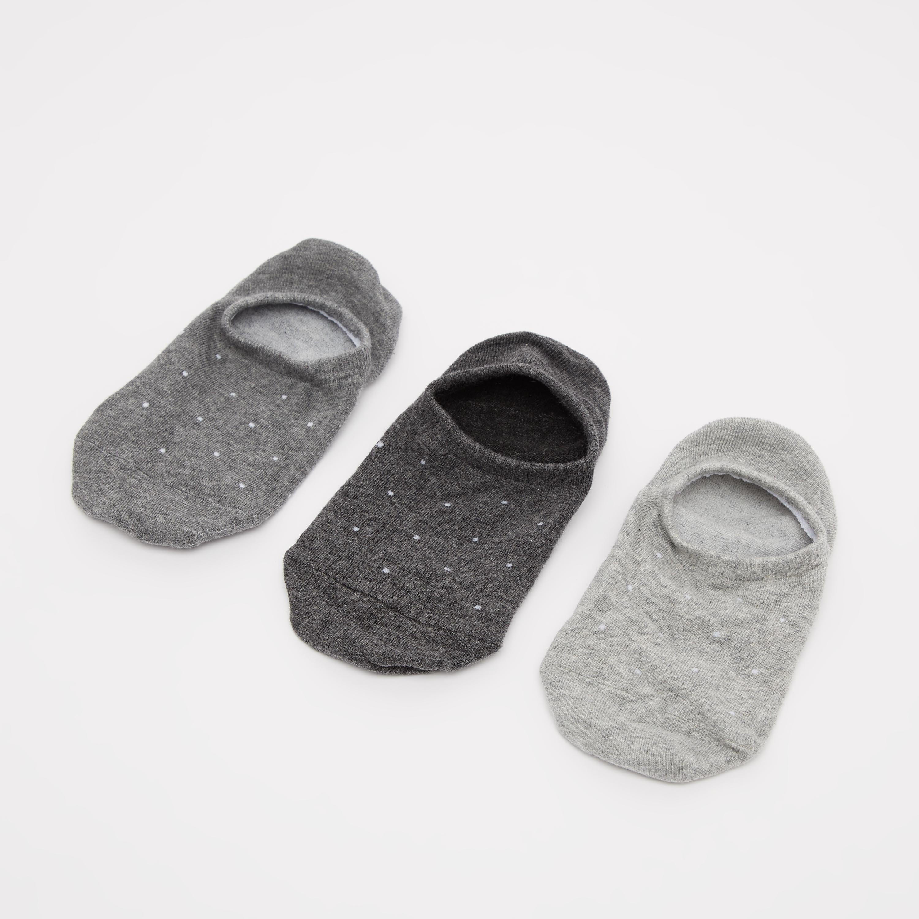 Set of 3 - Assorted No Show Socks with Cuffed Hem-men-socks-image-1