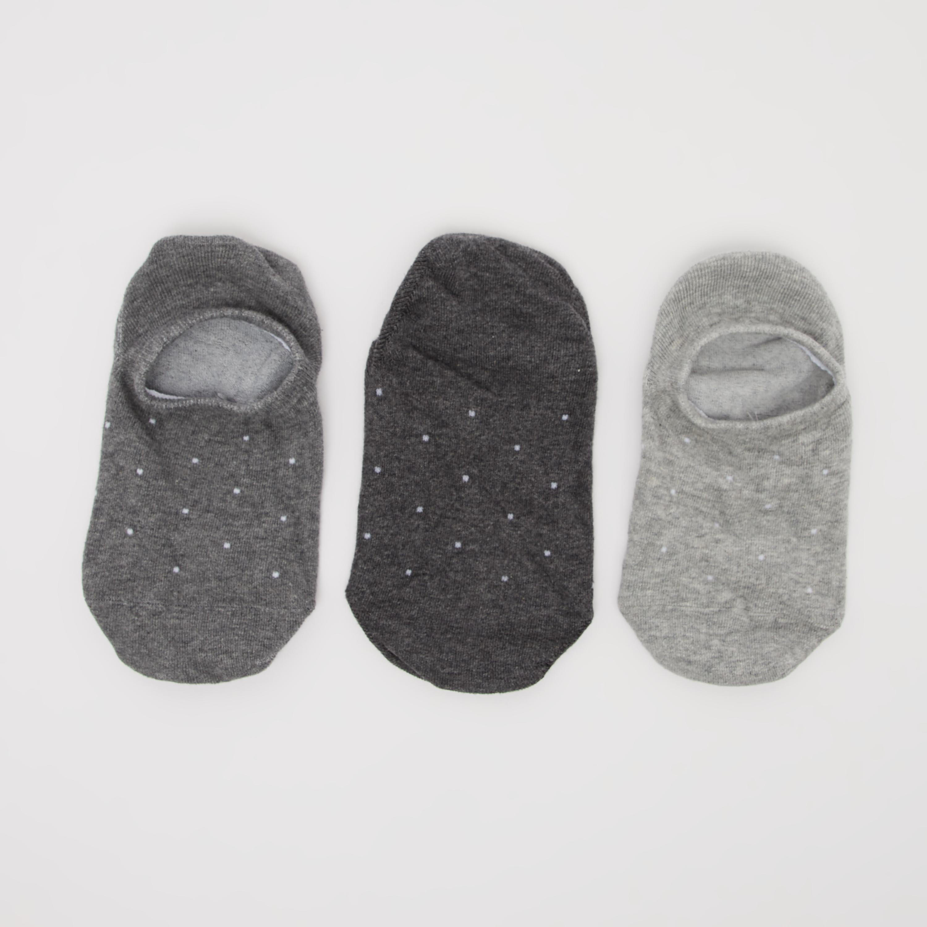 Set of 3 - Assorted No Show Socks with Cuffed Hem-men-socks-image-3
