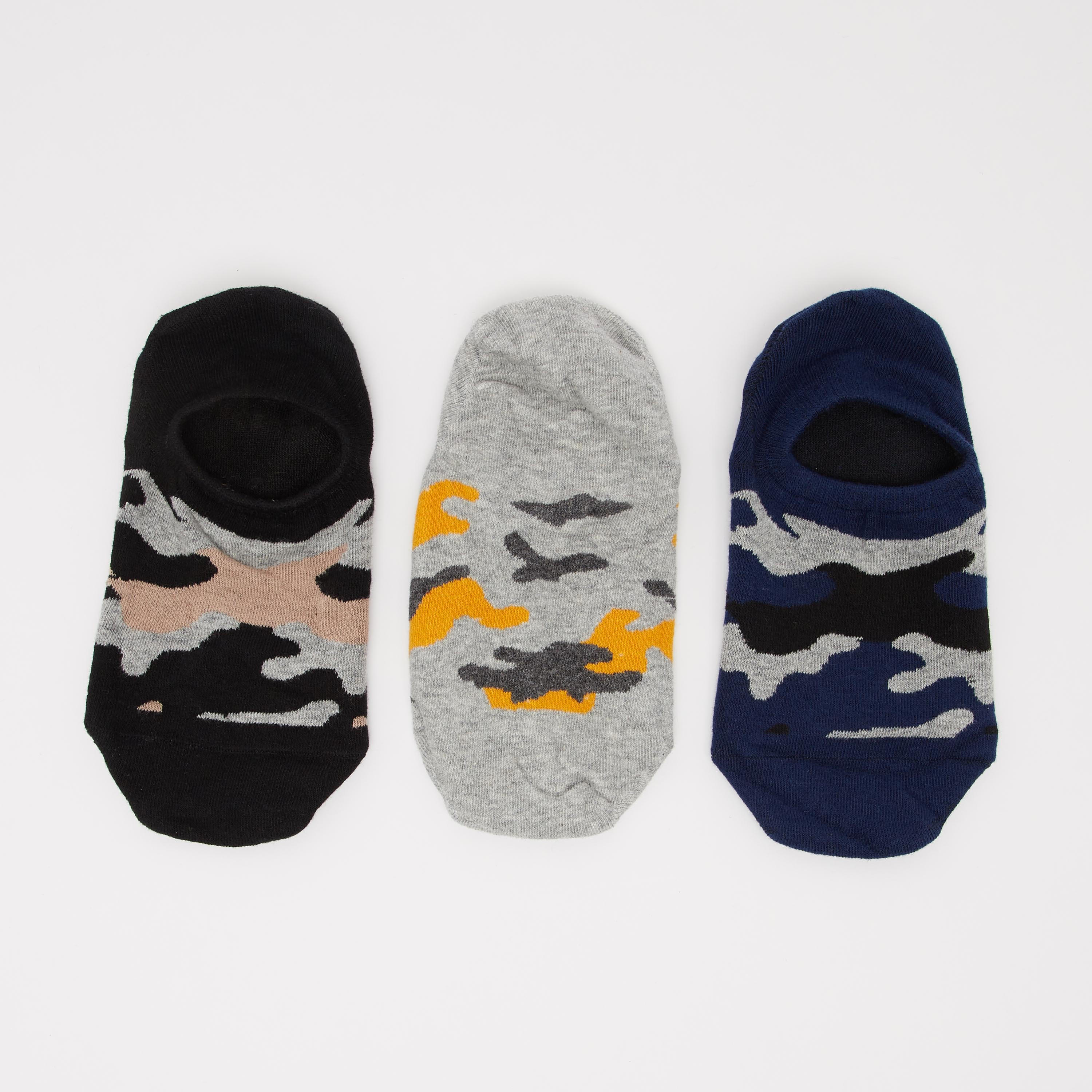 جوارب غير مرئية متعددة الألوان بحوّاف مطّاطية - طقم من 3 أزواج-men-socks-image-3
