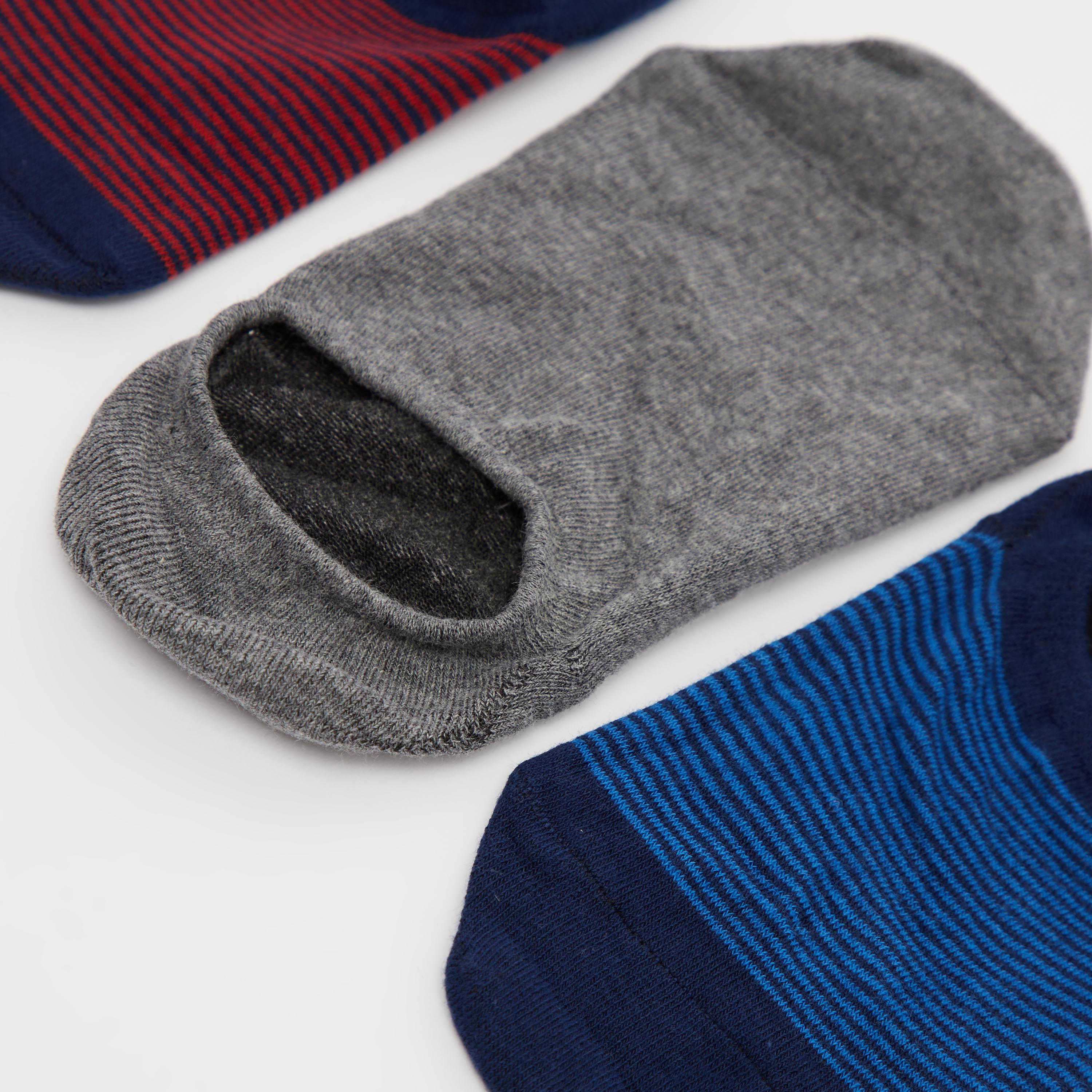 جوارب غير مرئية متعددة الألوان بحوّاف مطّاطية - طقم من 3 أزواج-men-socks-image-2