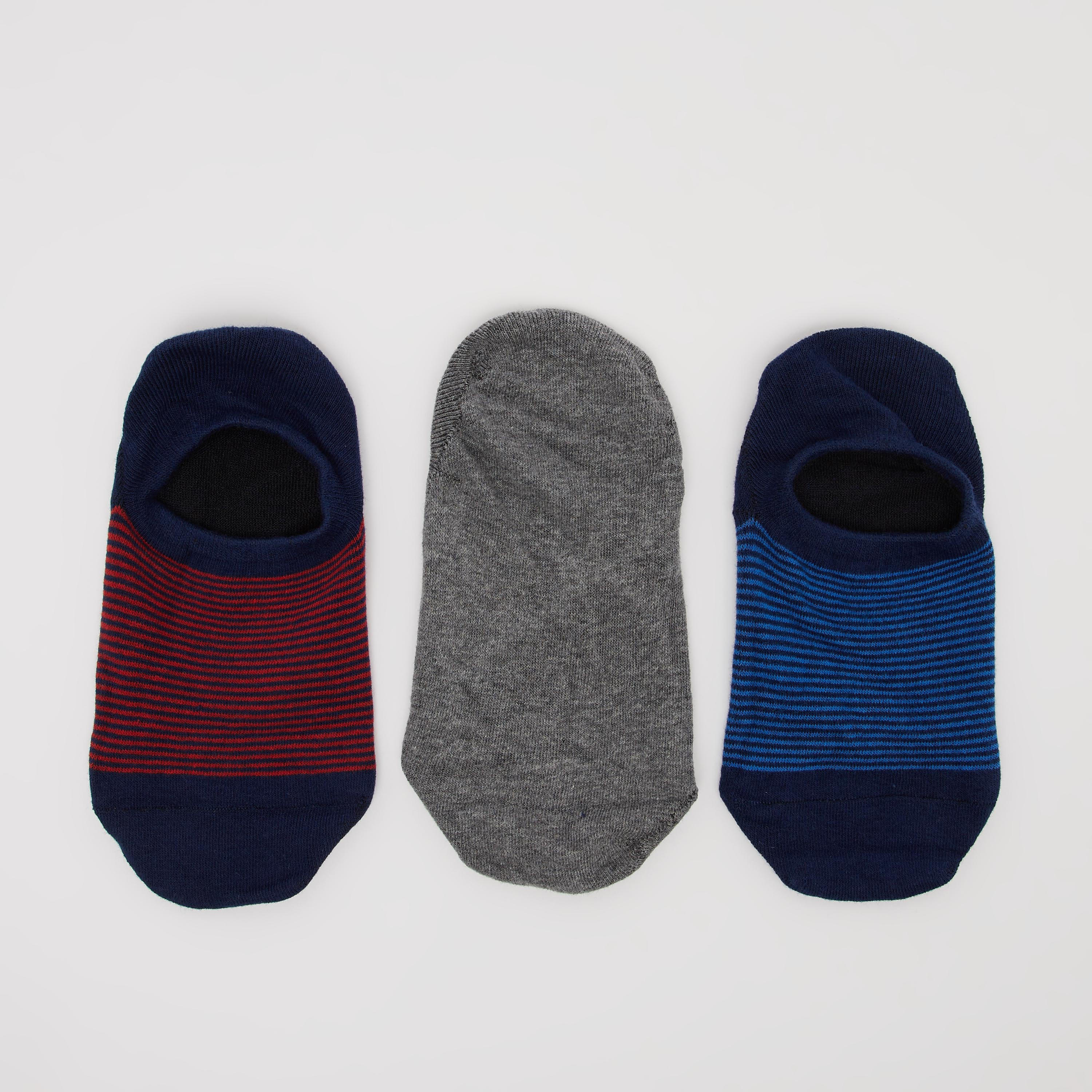 جوارب غير مرئية متعددة الألوان بحوّاف مطّاطية - طقم من 3 أزواج-men-socks-image-3