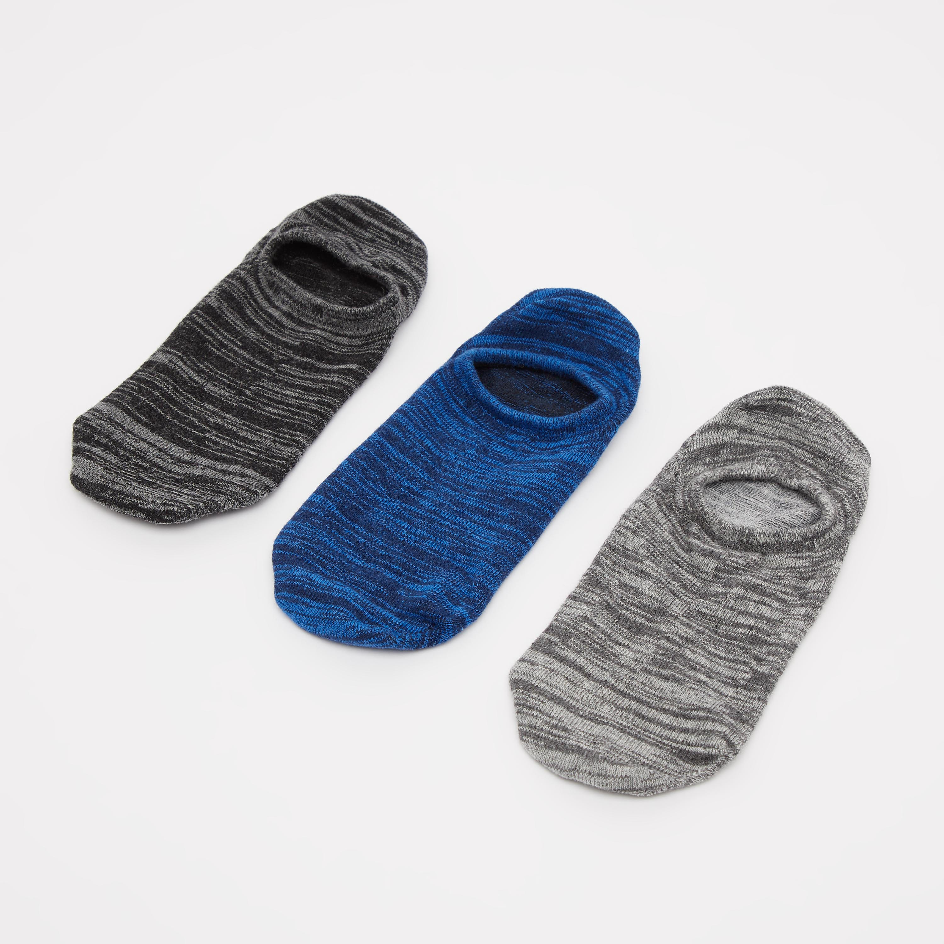 جوارب غير مرئية متعددة الألوان بحوّاف مطّاطية - طقم من 3 أزواج-men-socks-image-1