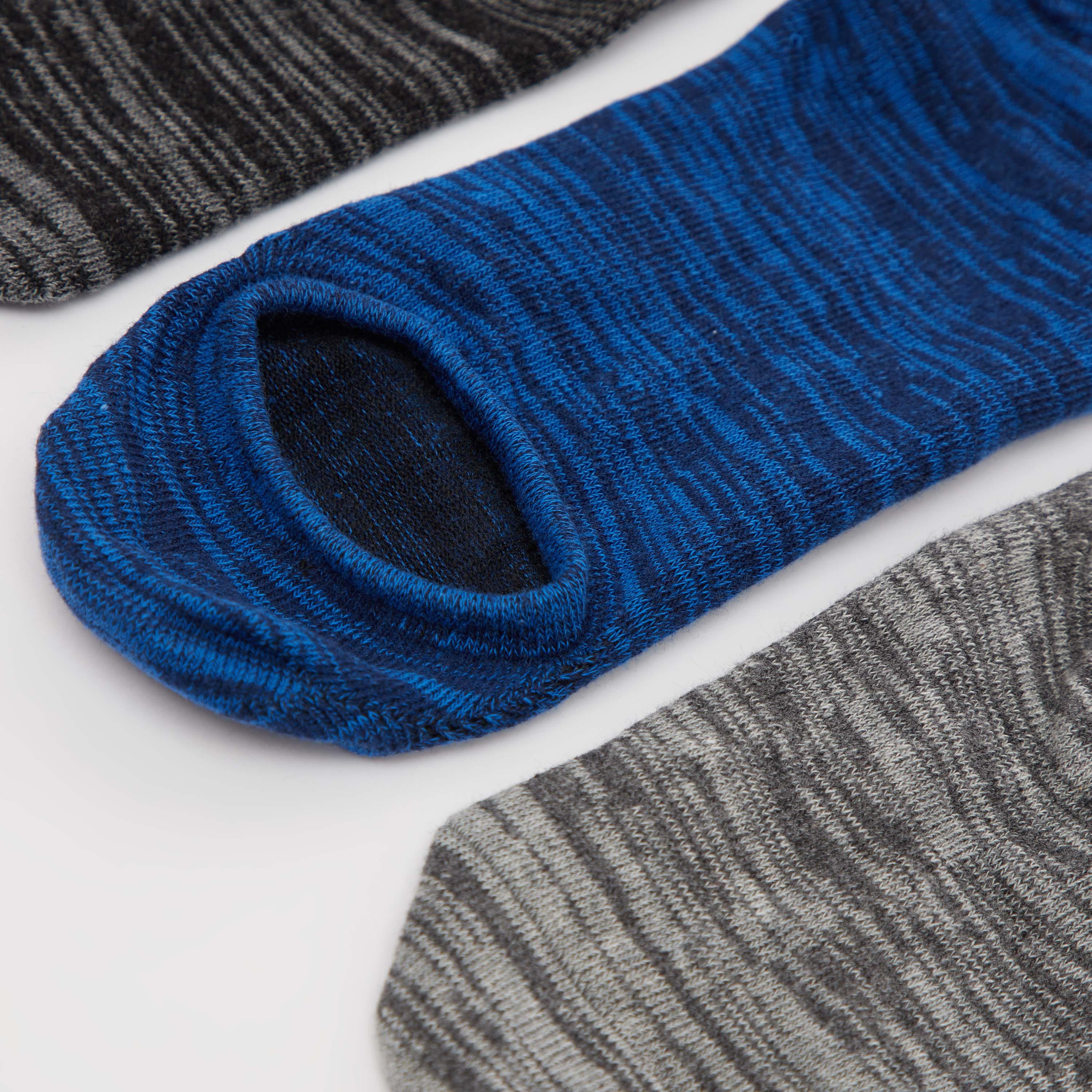 جوارب غير مرئية متعددة الألوان بحوّاف مطّاطية - طقم من 3 أزواج-men-socks-image-2
