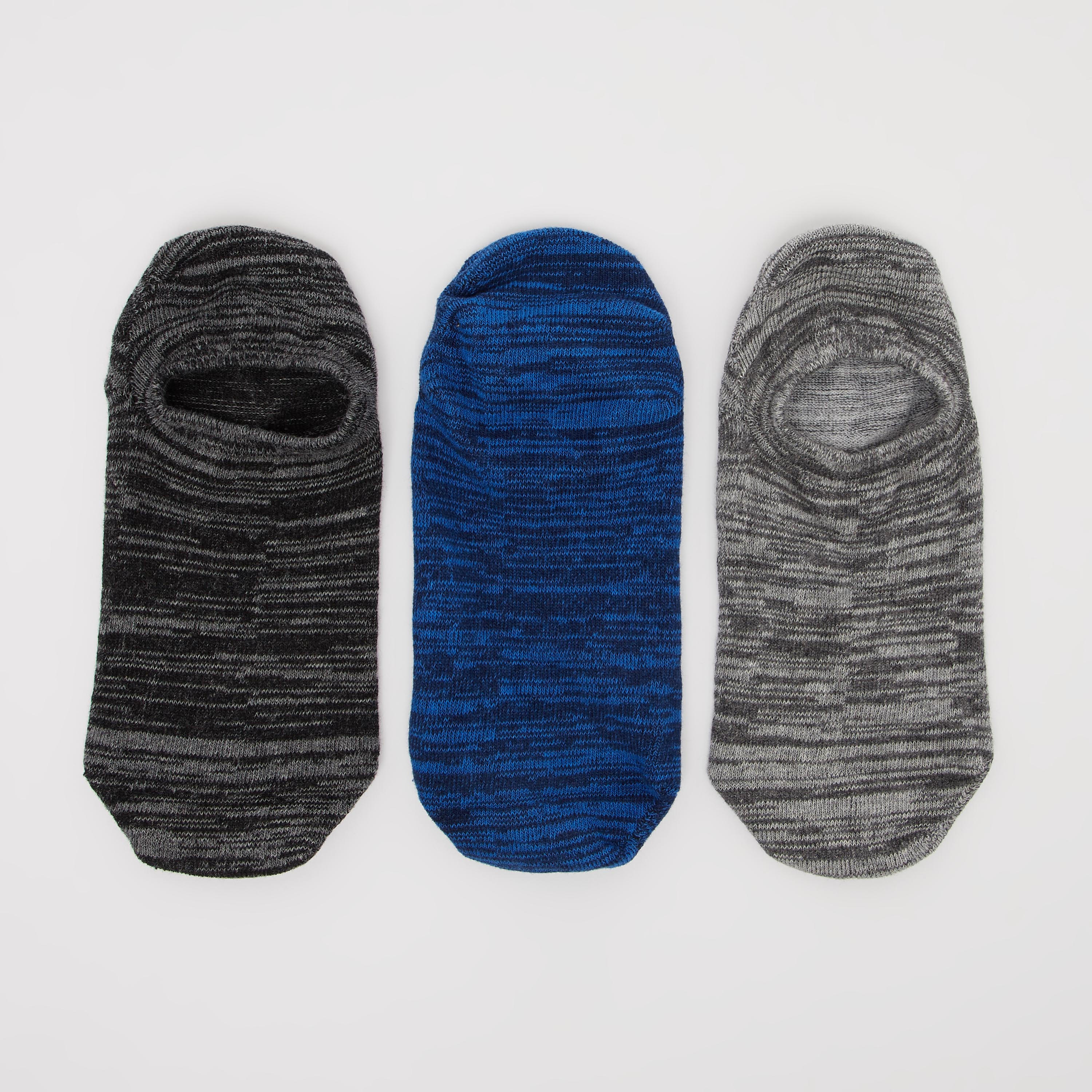 جوارب غير مرئية متعددة الألوان بحوّاف مطّاطية - طقم من 3 أزواج-men-socks-image-3