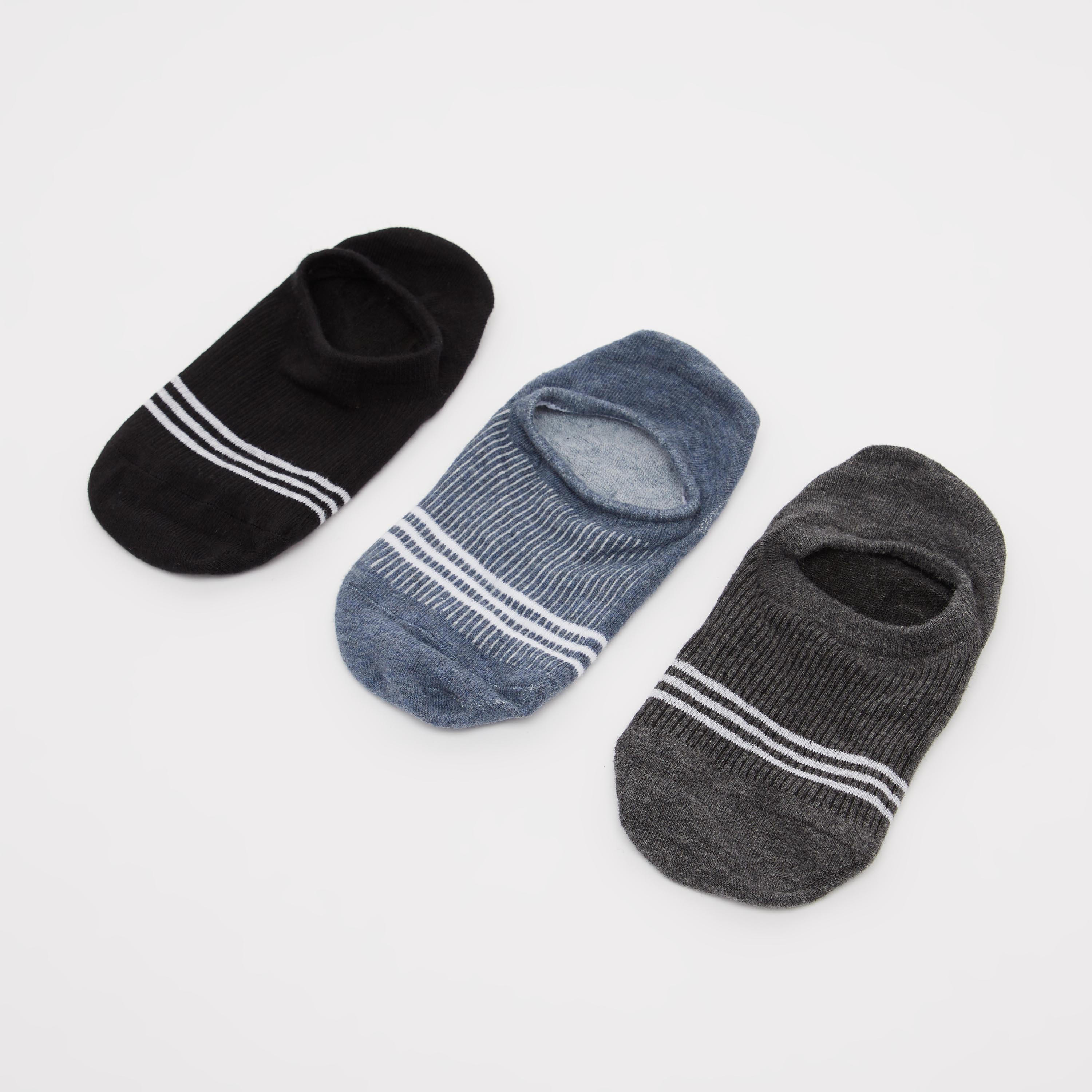 جوارب غير مرئية بارزة الملمس وبحواف مطّاطية - طقم من 3 أزواج-men-socks-image-1