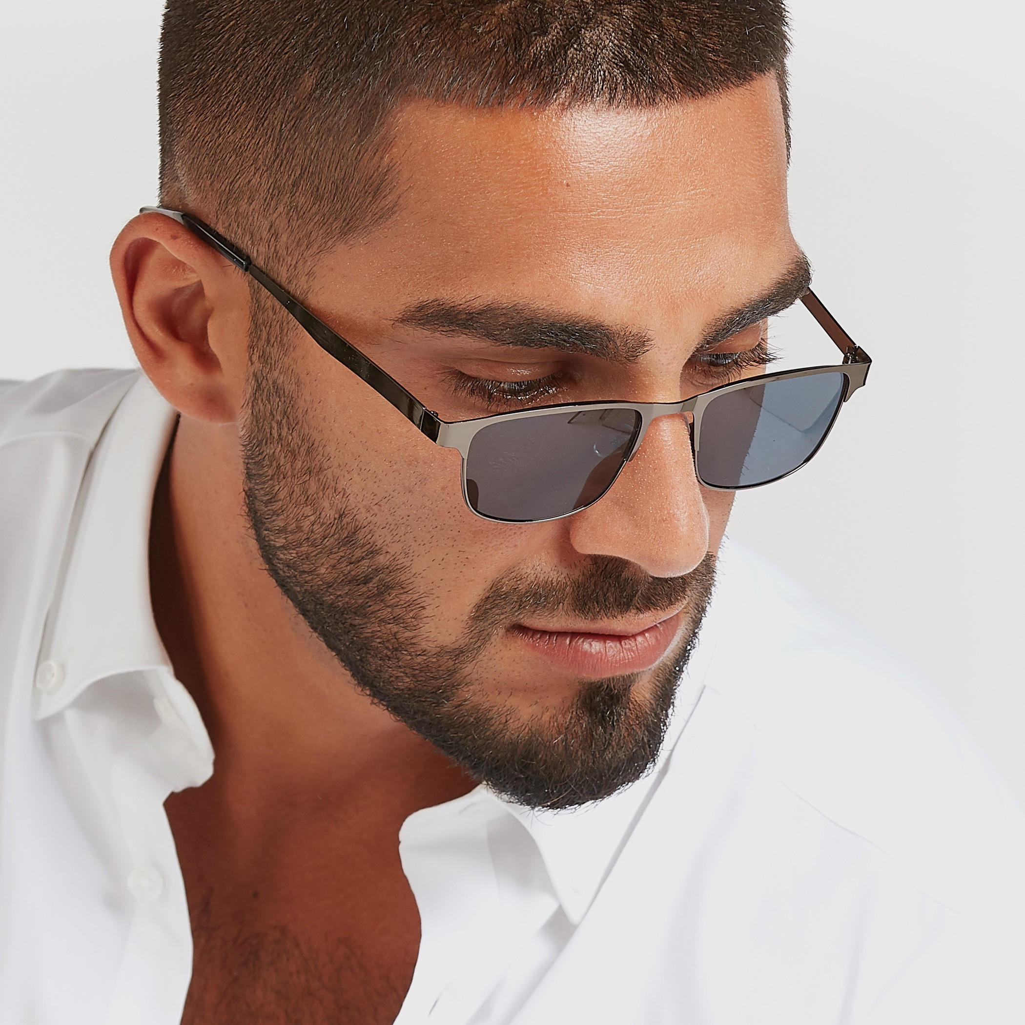 Full Rim Clubmaster Sunglasses with Nose Pads and Temple Tips-men-sunglasses-image-2