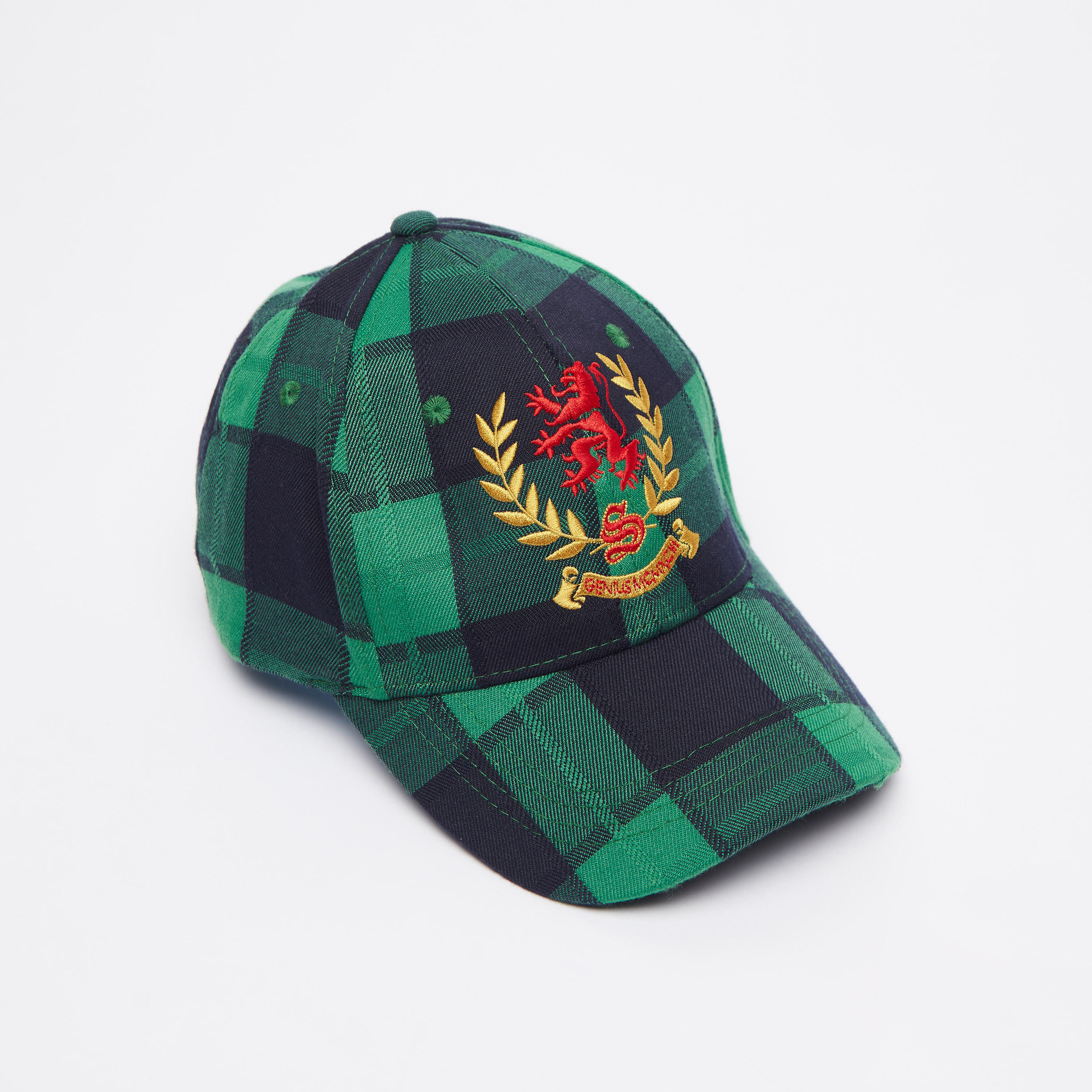 قبّعة كاب كاروهات مطرزة بإبزيم إغلاق-men-caps-image-3