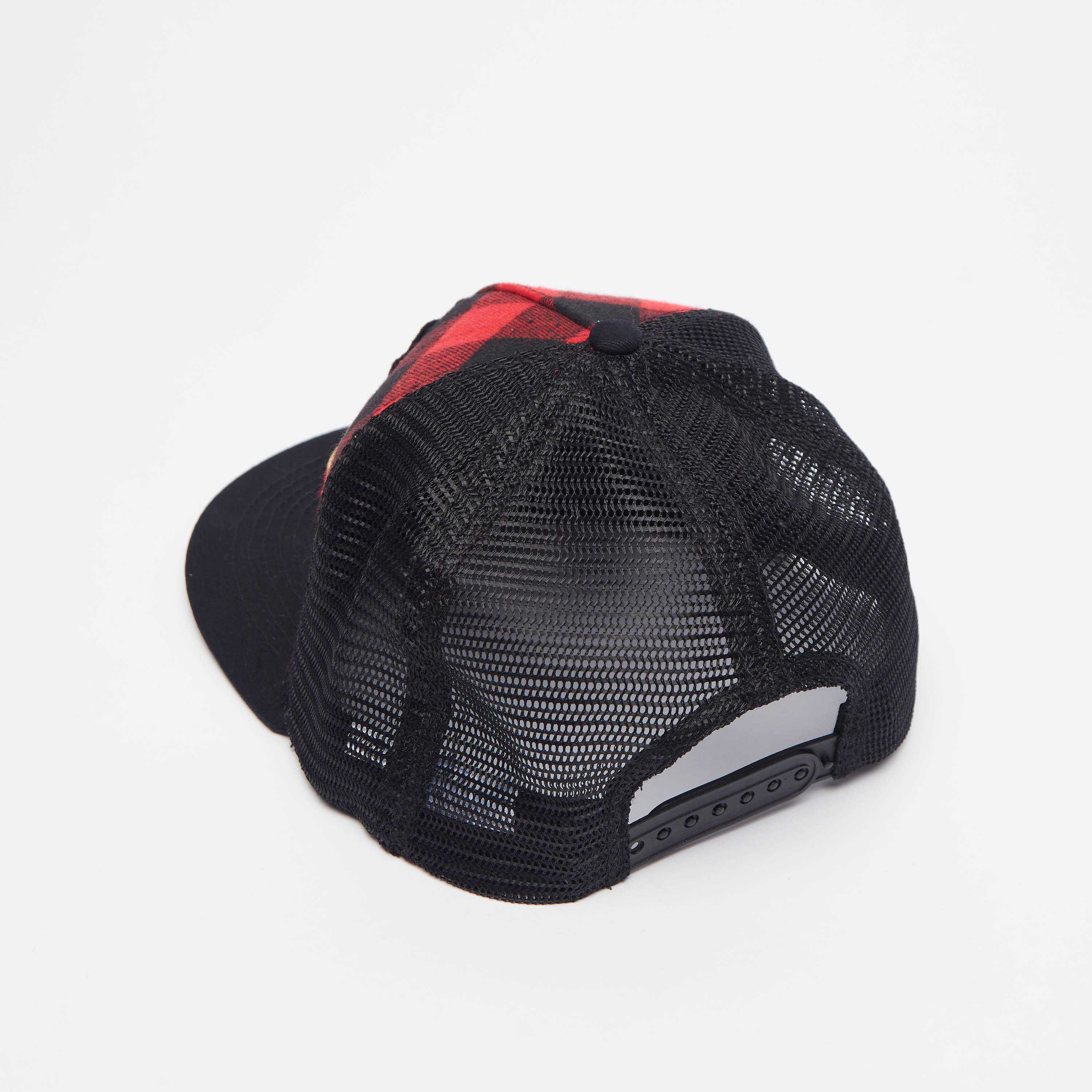 Checked Cap with Applique Detail and Snap Closure-men-caps-image-3