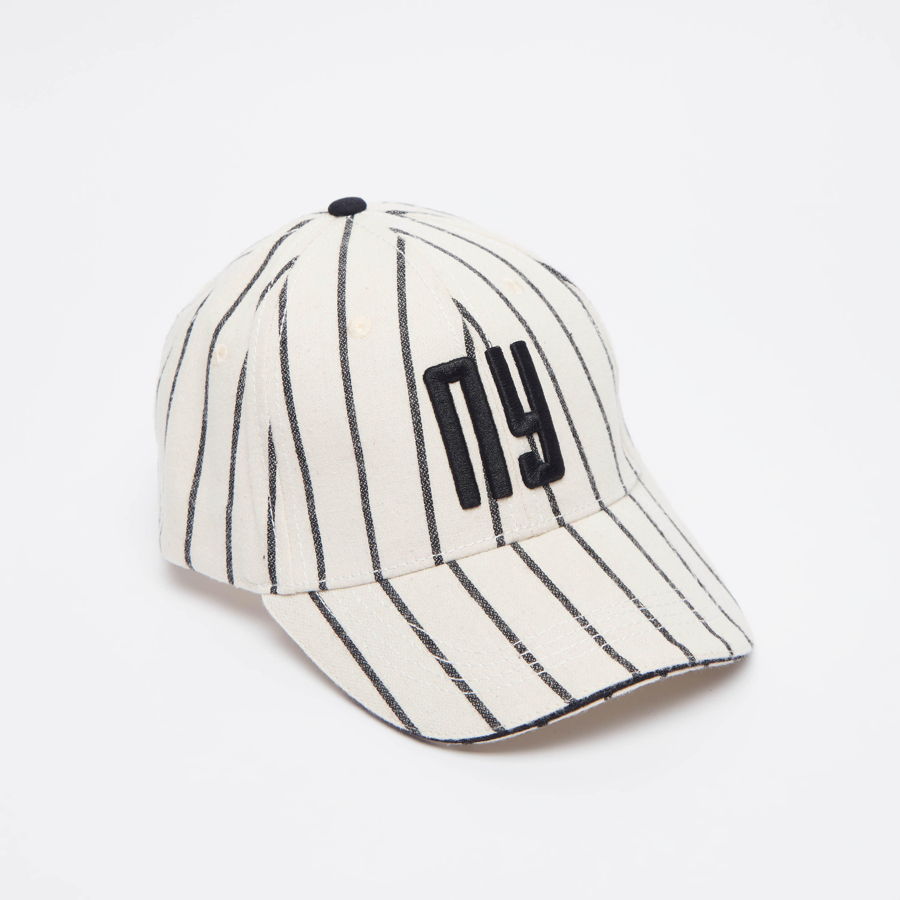 Striped Cap with Plate Buckle Closure-men-caps-image-1