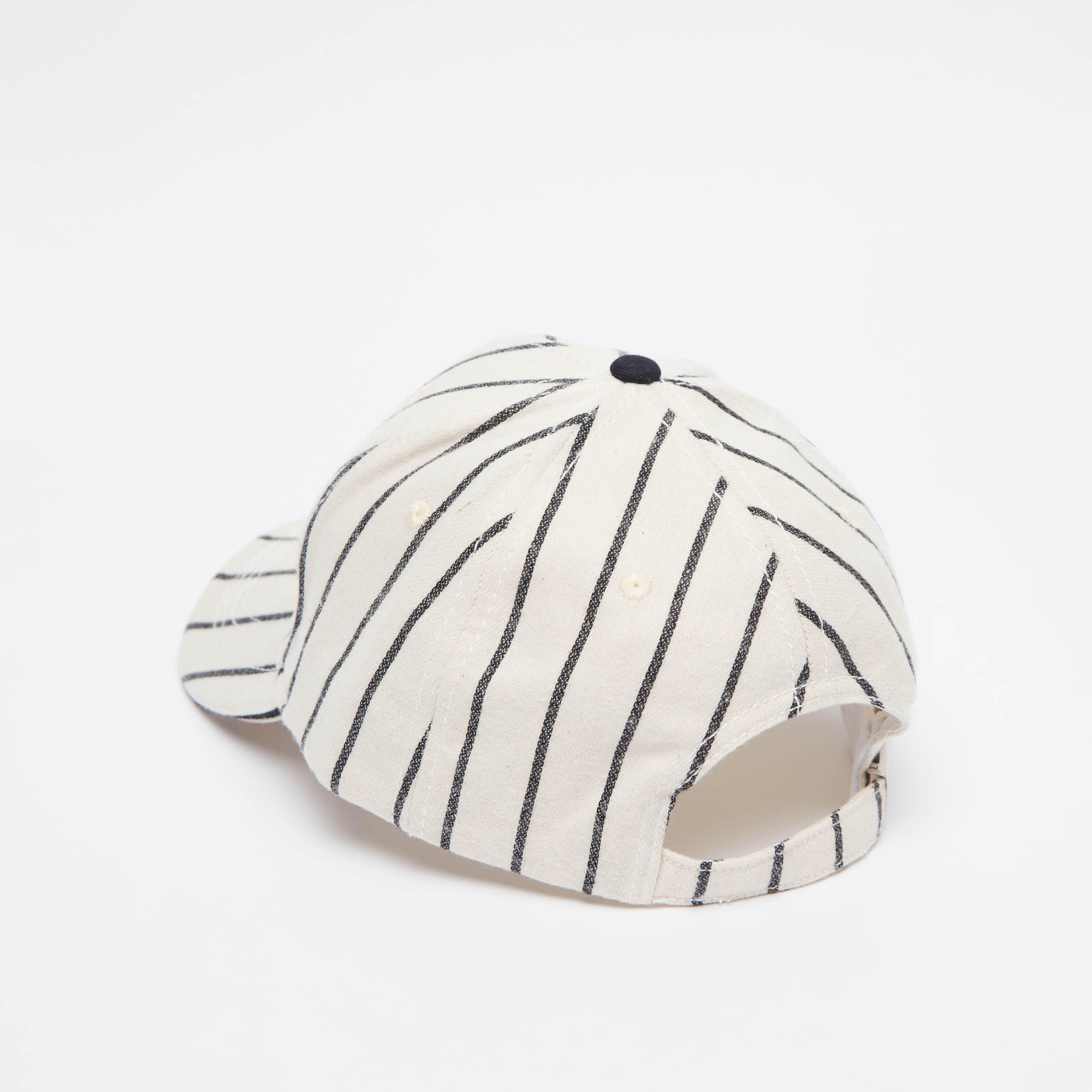 Striped Cap with Plate Buckle Closure-men-caps-image-4