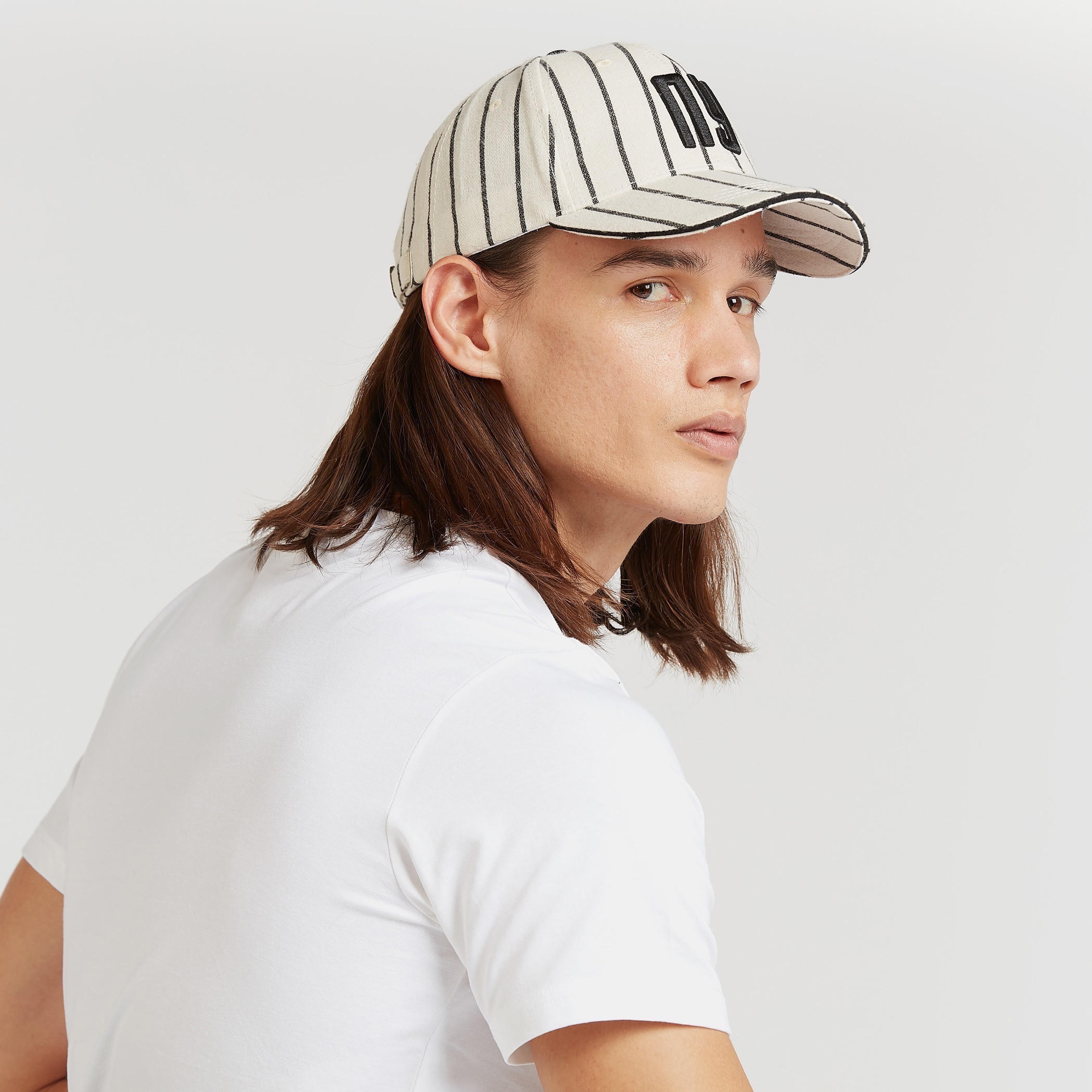 Striped Cap with Plate Buckle Closure-men-caps-image-3